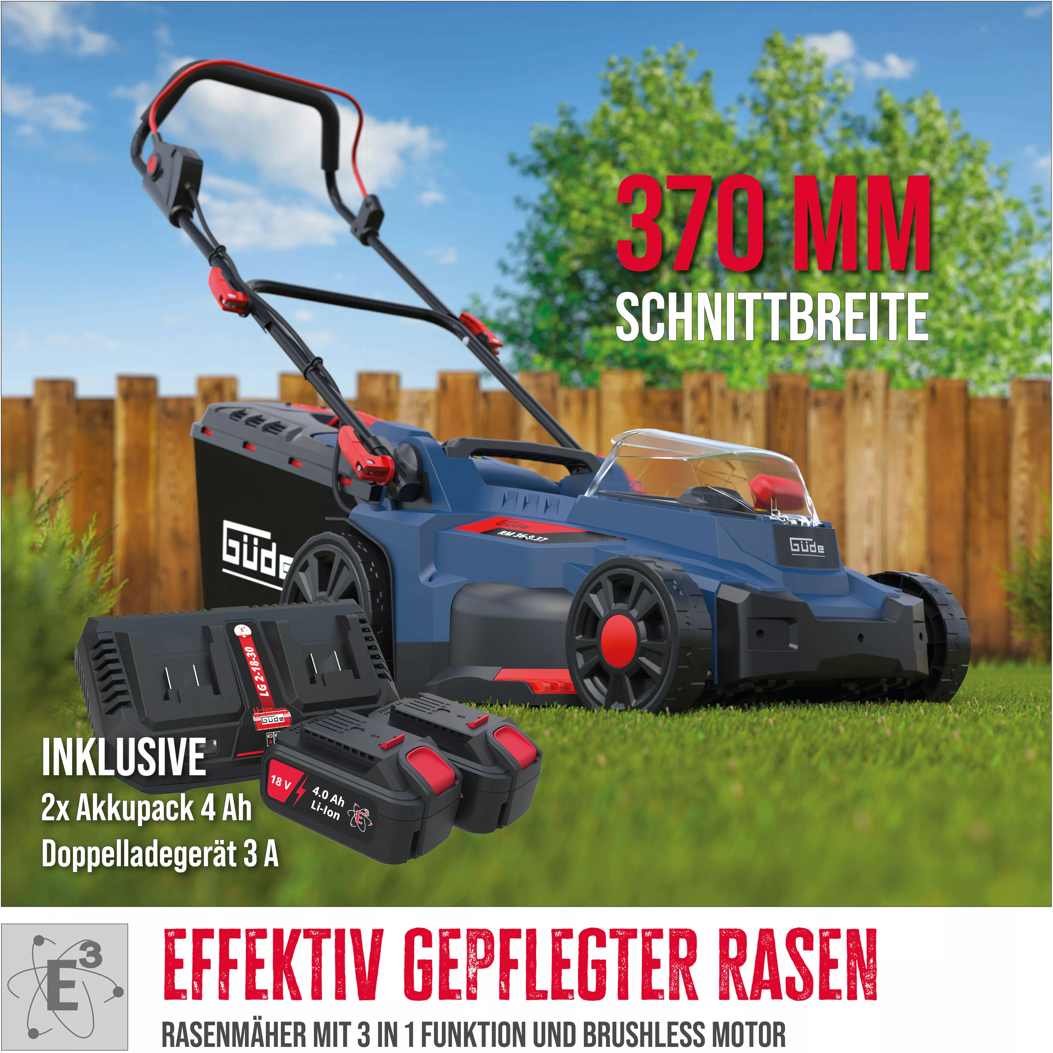 Güde Akkurasenmäher "RM 36-402-30.37", 3 Funktionen: Mähen, Sammeln und Mul günstig online kaufen