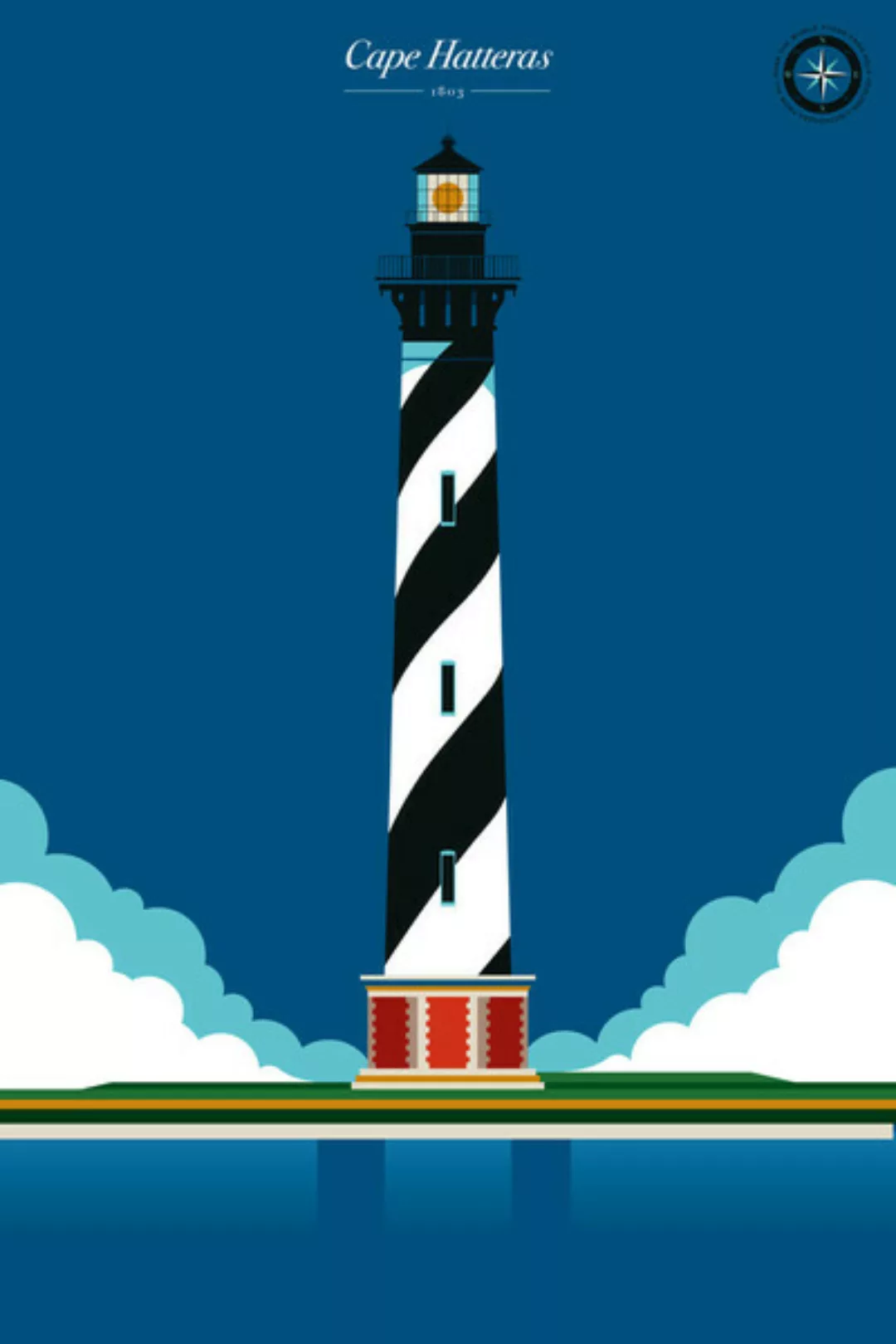 Poster / Leinwandbild - Leuchtturm Cape Hatteras günstig online kaufen