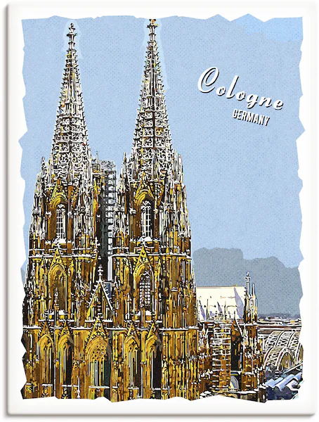 Artland Leinwandbild "Köln Dom Grafik", Köln, (1 St.), auf Keilrahmen gespa günstig online kaufen