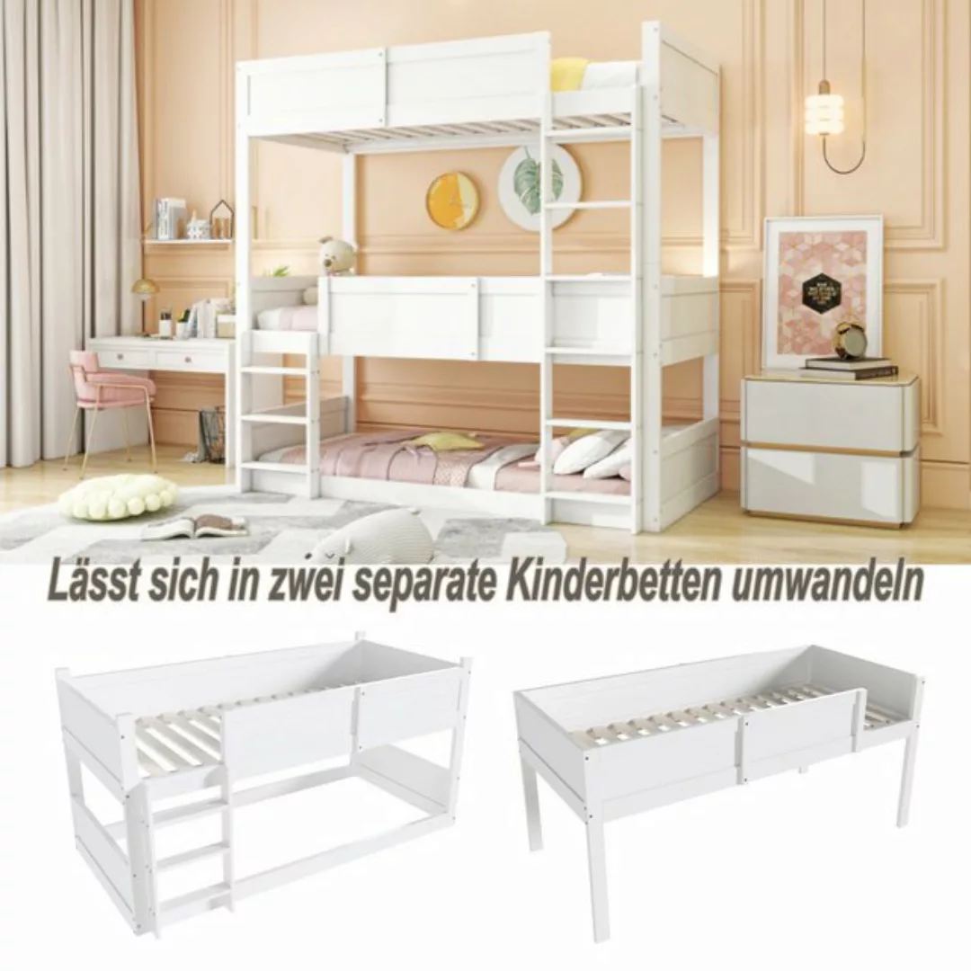 HAUSS SPLOE Kinderbett 90x200 cm, Dreibettzimmerbett, hohes Zaundesign, Kin günstig online kaufen