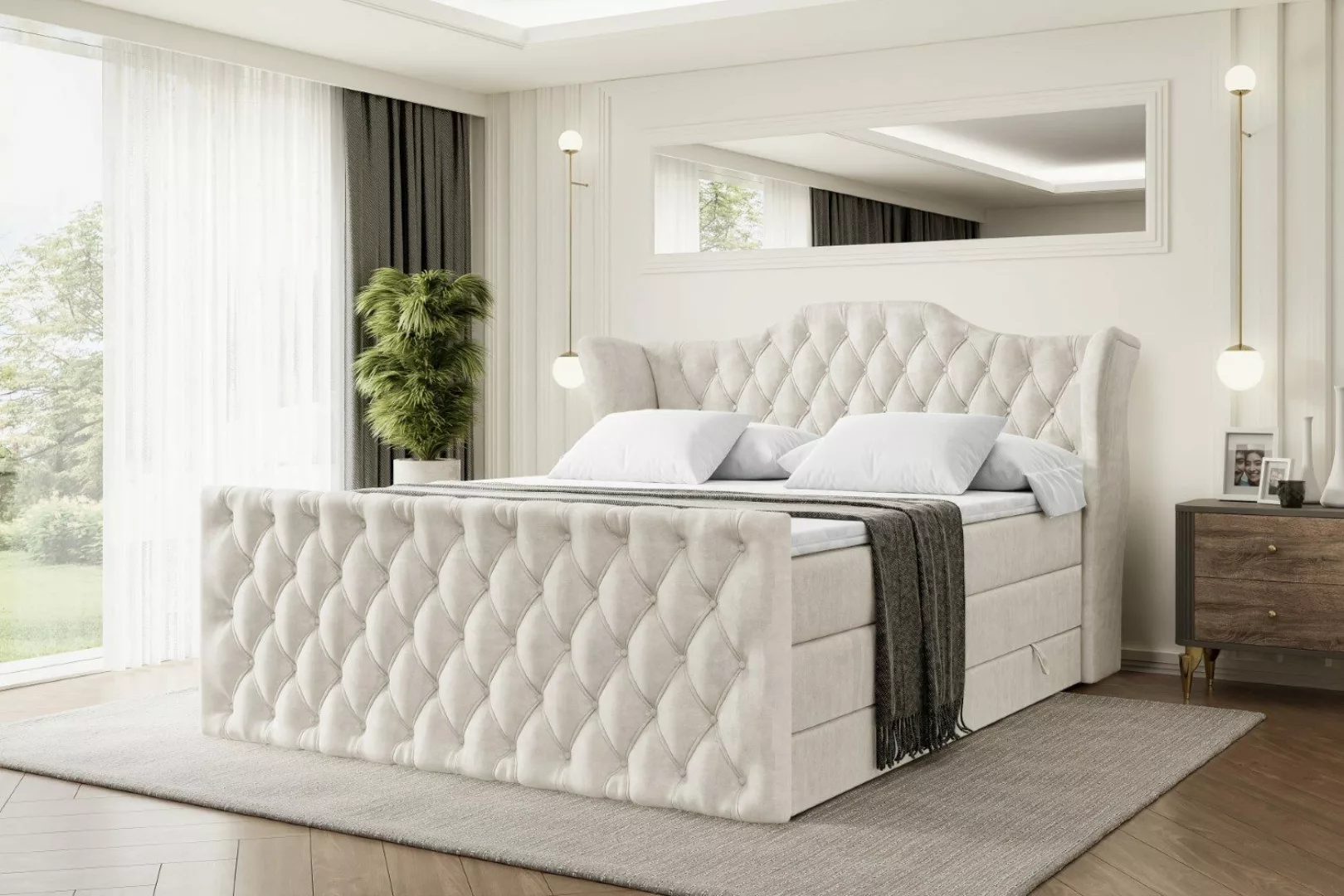ALTDECOR Boxspringbett VILA-Z KING (Multipocket-Matratze H4, günstig online kaufen