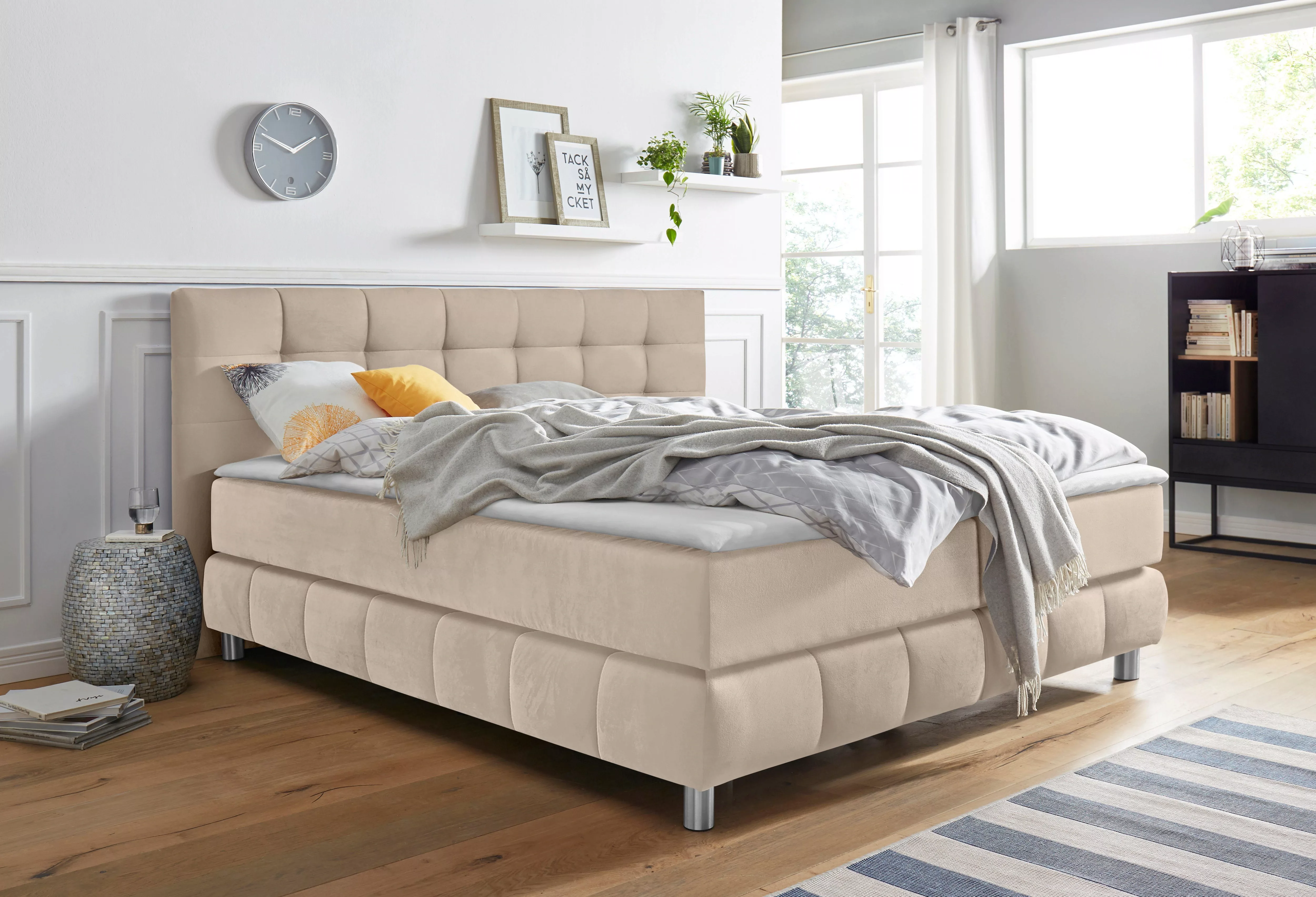 andas Boxspringbett "Salo XXL", in Samtoptik oder Struktur, 6 Breiten in Üb günstig online kaufen