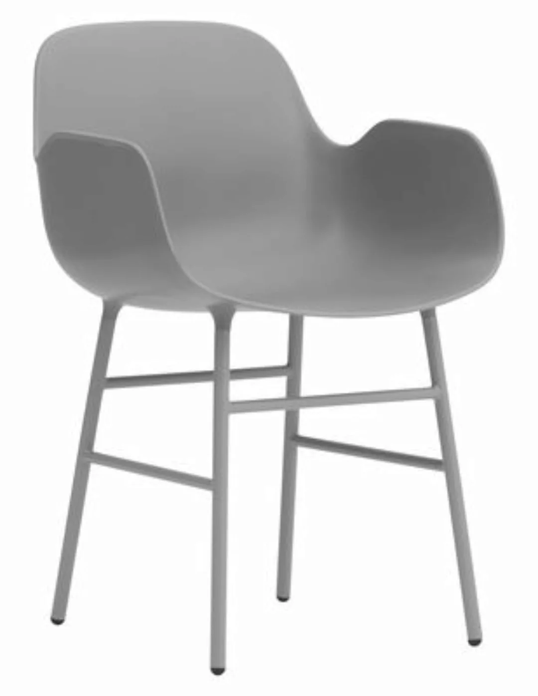 Sessel Form plastikmaterial grau / Stuhlbeine aus Metall - Normann Copenhag günstig online kaufen