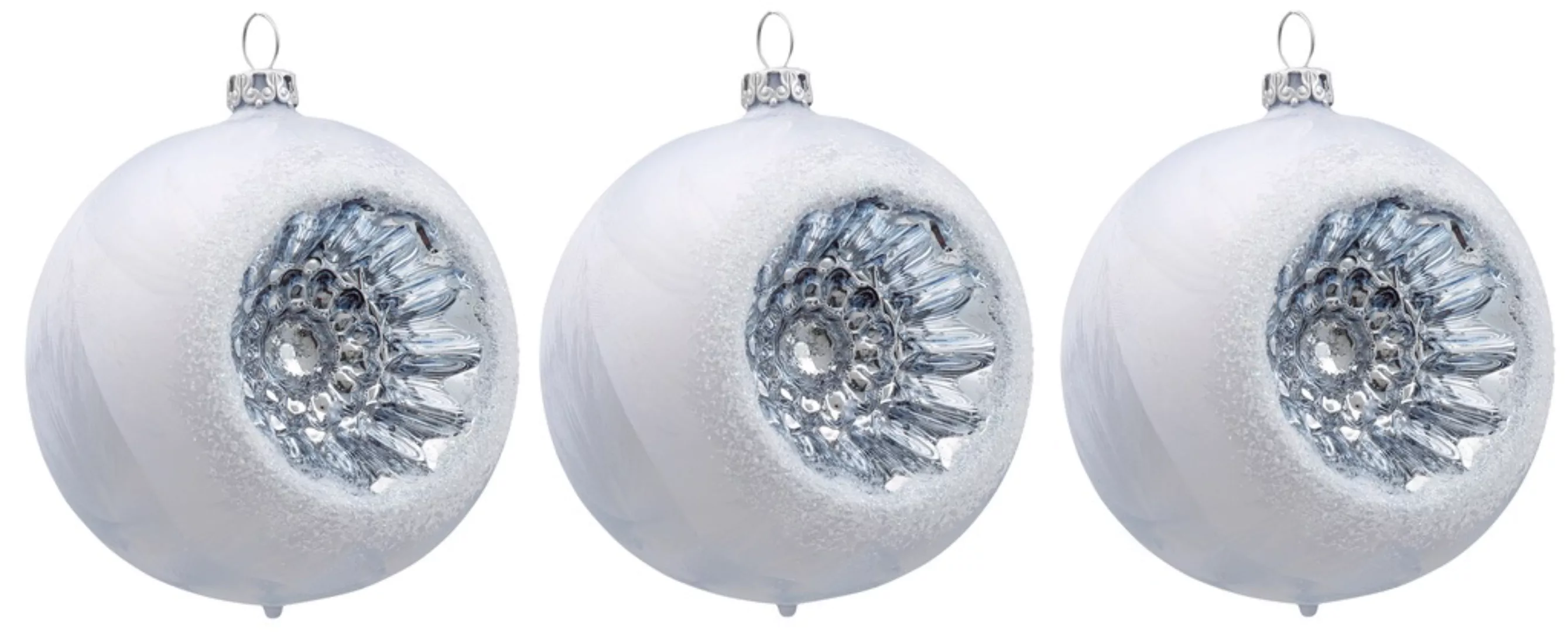 Thüringer Glasdesign Weihnachtsbaumkugel "Eiszauber, Weihnachtsdeko, Christ günstig online kaufen