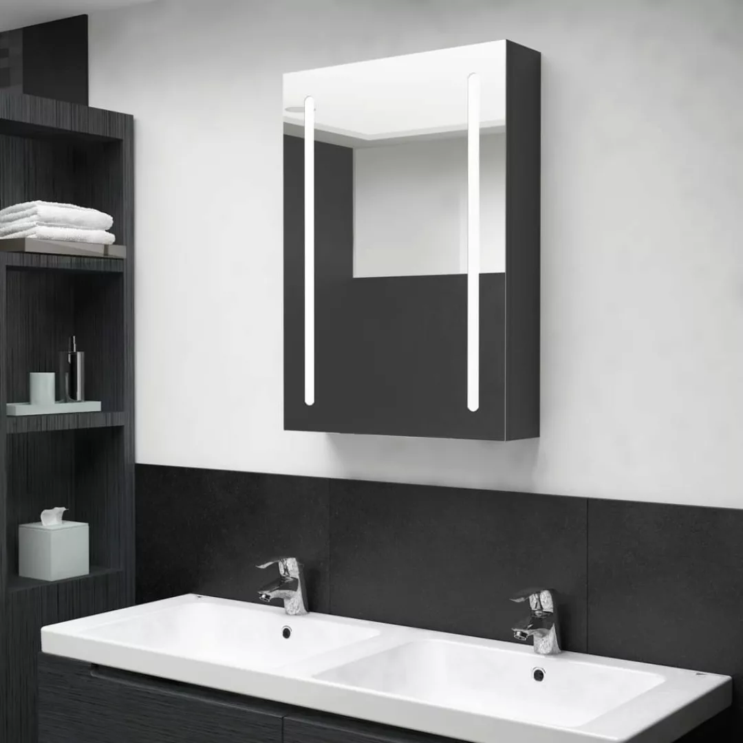 Led-bad-spiegelschrank Glänzendes Schwarz 50x13x70 Cm günstig online kaufen