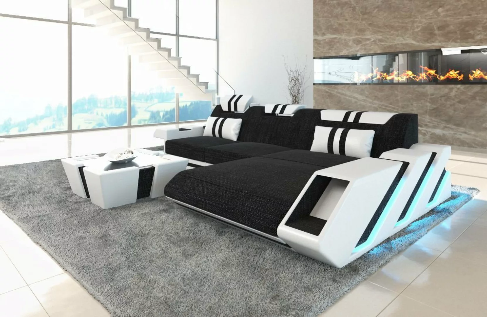 Sofa Dreams Ecksofa Polster Stoffsofa Stoff Couch Apollonia L Form Sofa, mi günstig online kaufen