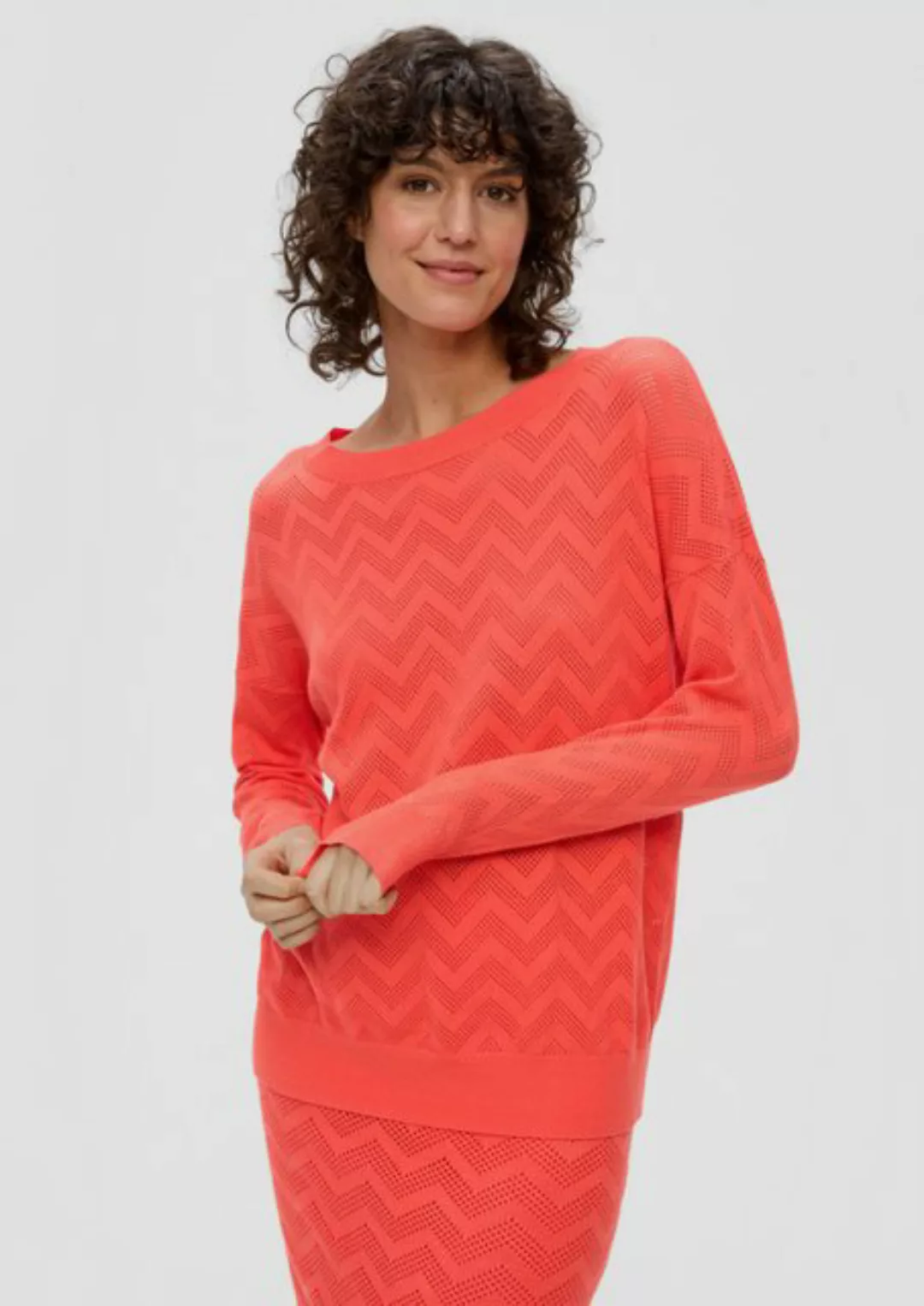 s.Oliver Strickpullover Pullover mit Ajourmuster günstig online kaufen