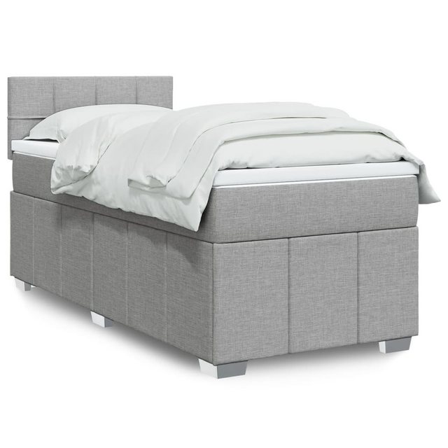 vidaXL Boxspringbett, Boxspringbett mit Matratze Hellgrau 80x200 cm Stoff günstig online kaufen