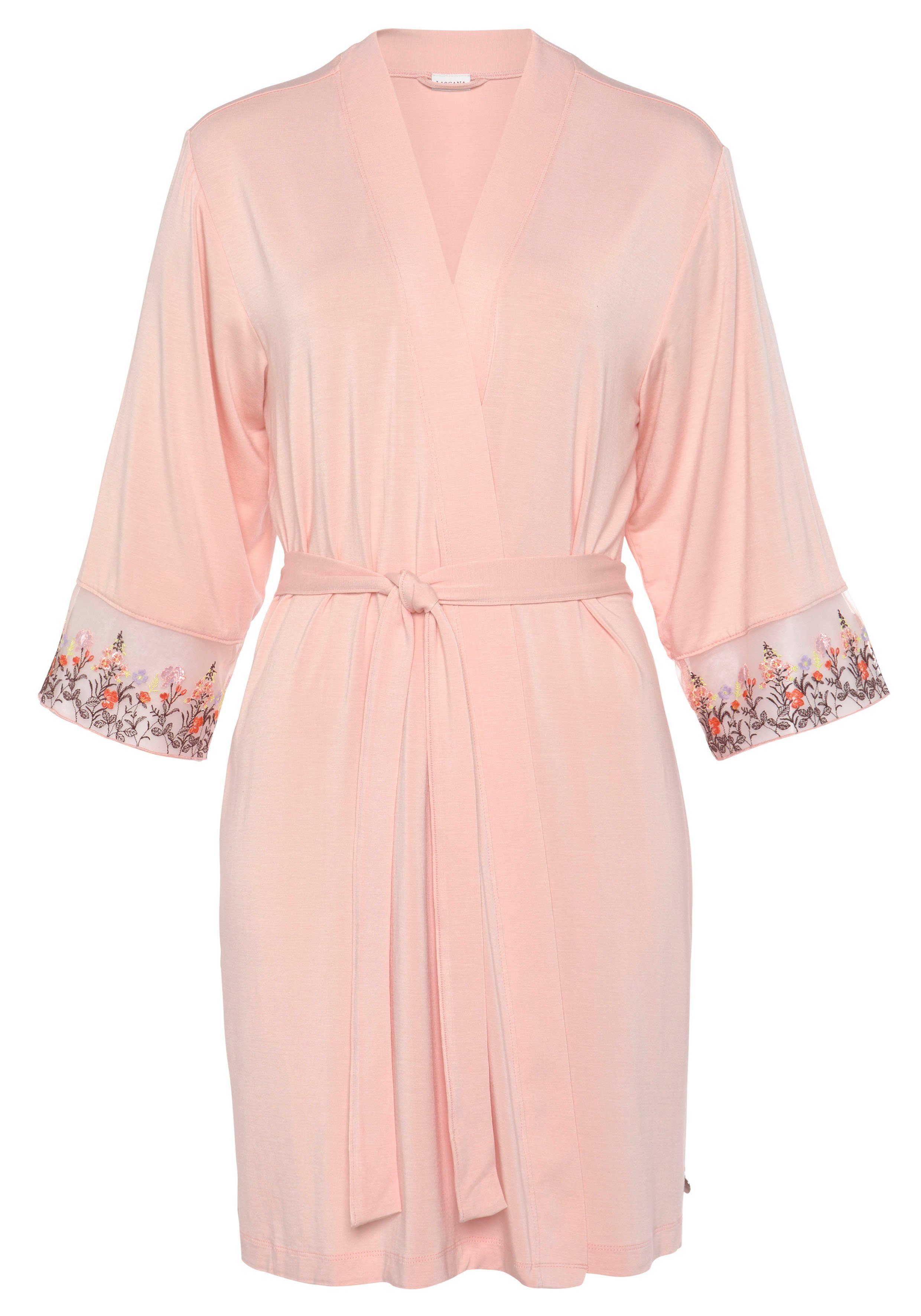 LASCANA Kimono, mit bestickter Spitze günstig online kaufen