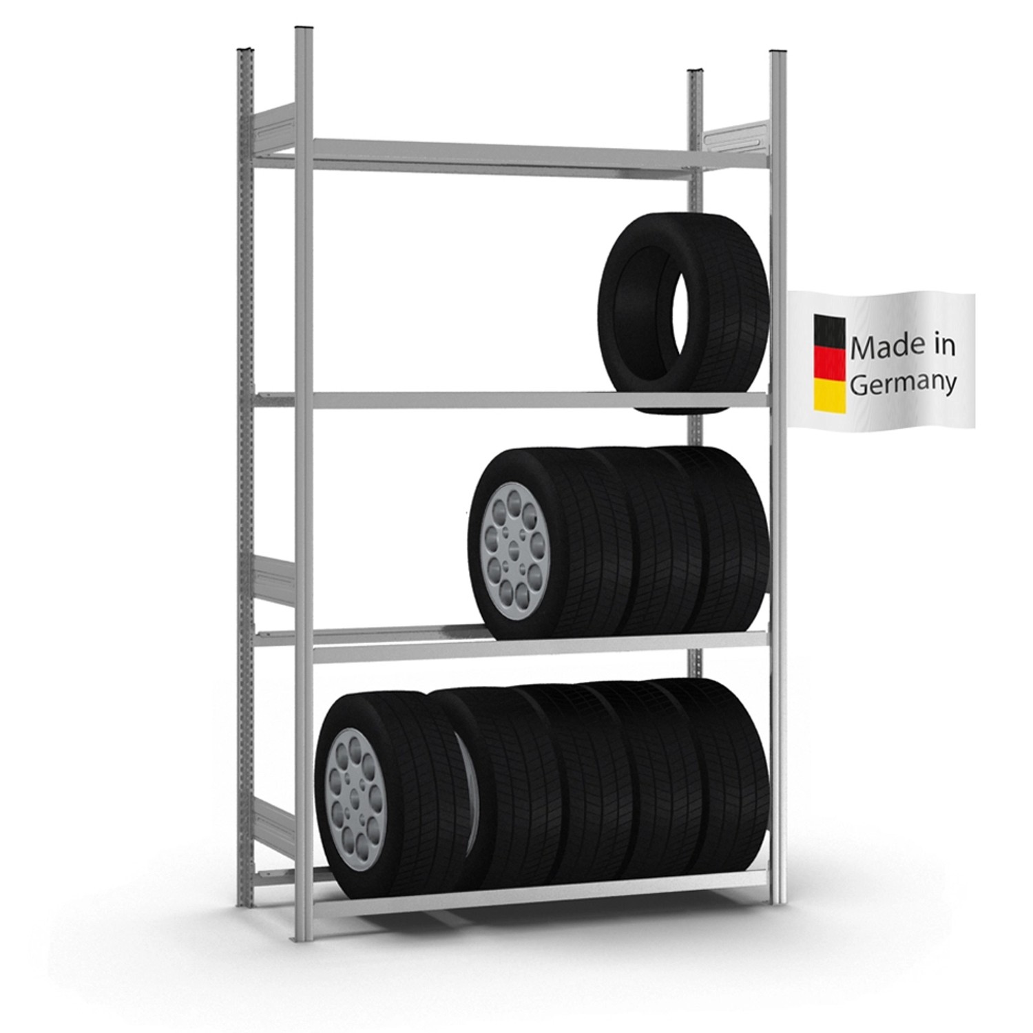 PROREGAL Reifenregal Stecksystem T-Profil Grundregal HxBxT 250 x 150 x 40 c günstig online kaufen