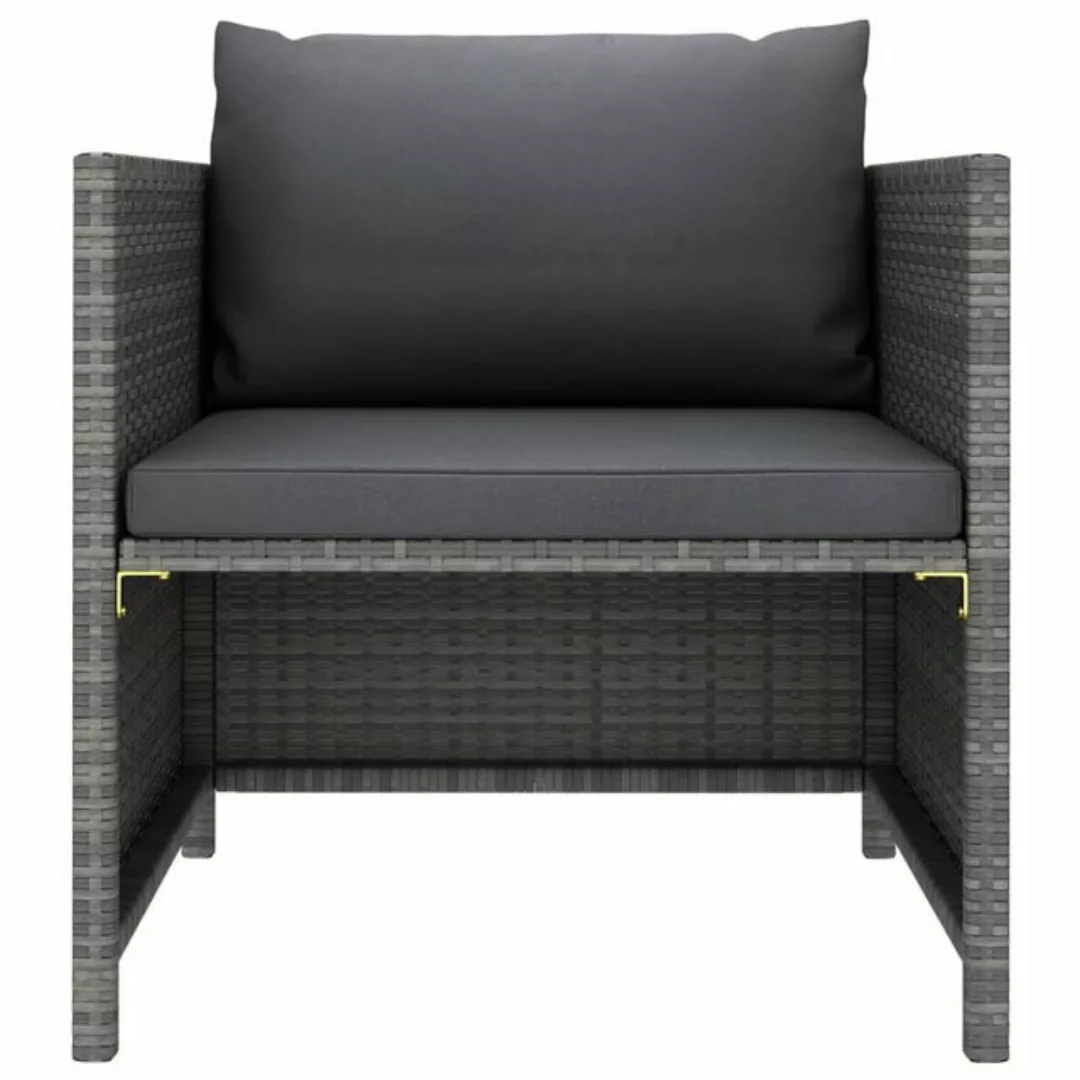 Gartensofa Mit Kissen Grau Poly Rattan günstig online kaufen