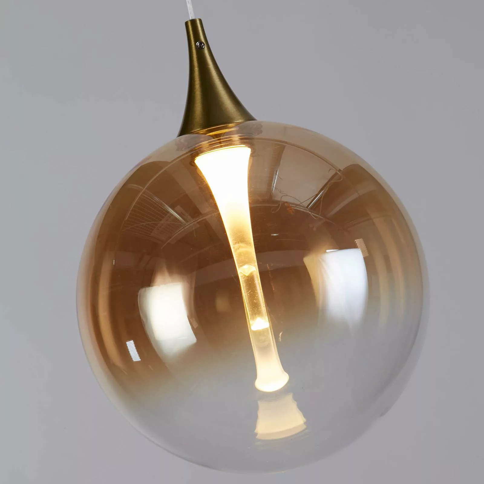 LED-Hängeleuchte Alchemy, 5-fl., schwarz, bernstein, Glas günstig online kaufen