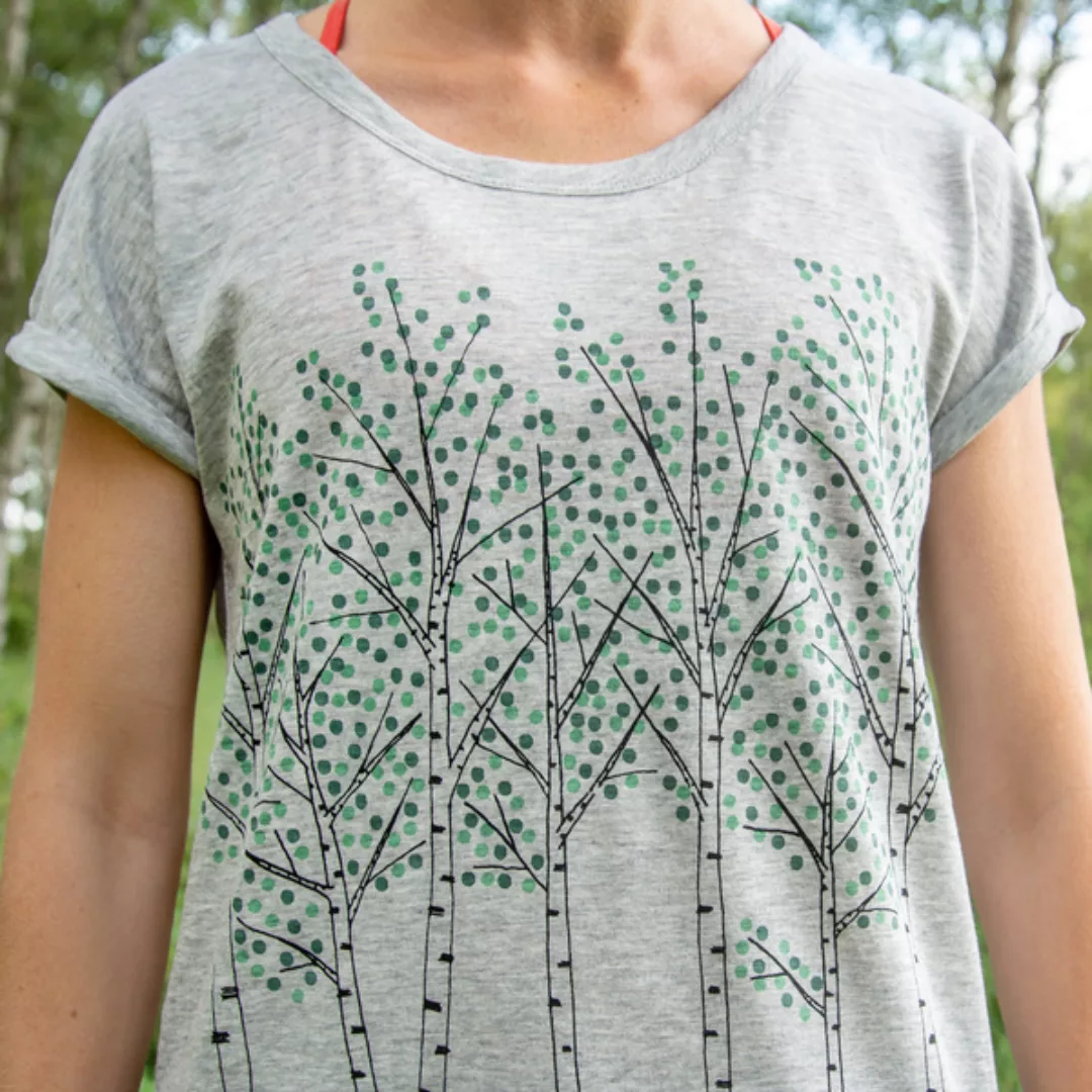 Birken T-shirt Für Damen In Grau Meliert günstig online kaufen