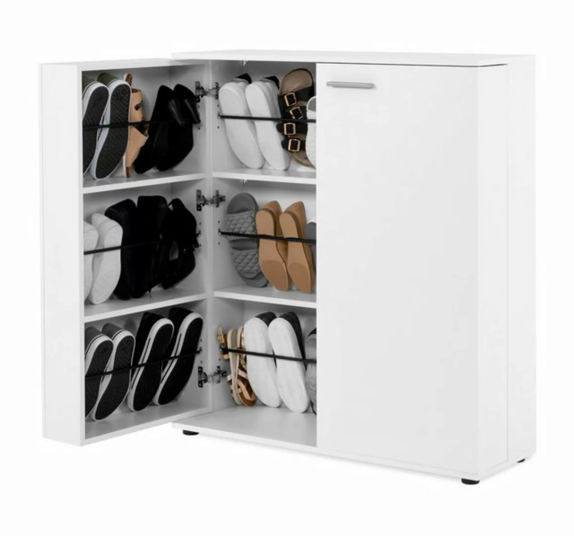 Furn.Design Schuhschrank Logu (Kommode in weiß, ausklappbar, 100 x 110 cm) günstig online kaufen