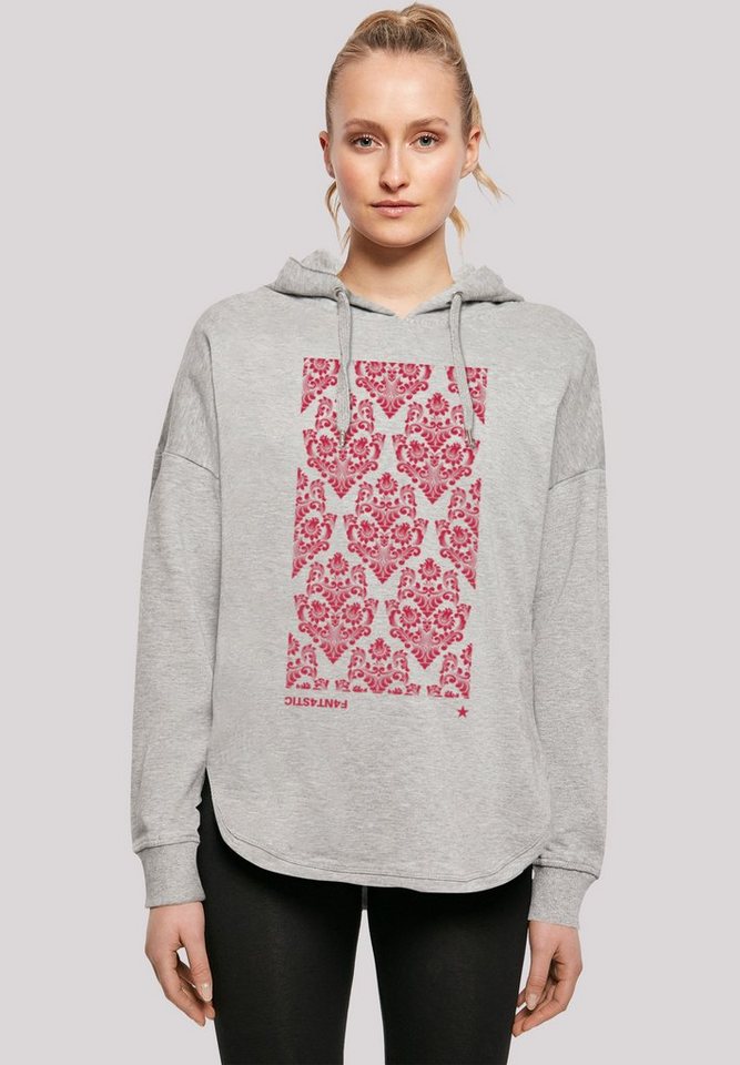 F4NT4STIC Kapuzenpullover Blumen Muster Rot Print günstig online kaufen