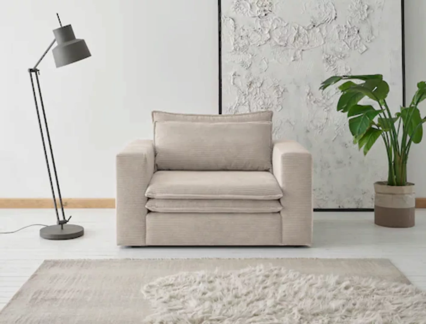 Places of Style Loveseat »PIAGGE«, Hochwertiger Cord, trendiger Loveseat günstig online kaufen