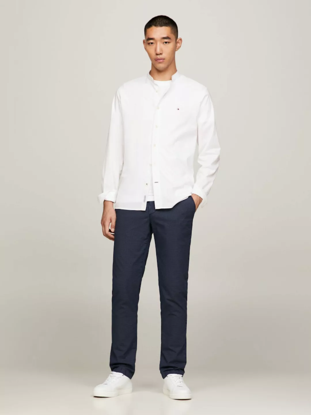 Tommy Hilfiger Langarmhemd NATURAL SOFT SOLID MAO RF SHIRT mit Tommy Hilfig günstig online kaufen