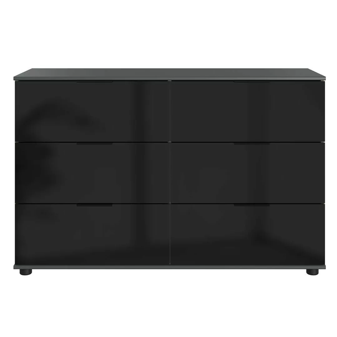 Schlafzimmer Schubladenkommode BRIXEN-43 in graphit mit schwarz, B/H/T ca. günstig online kaufen