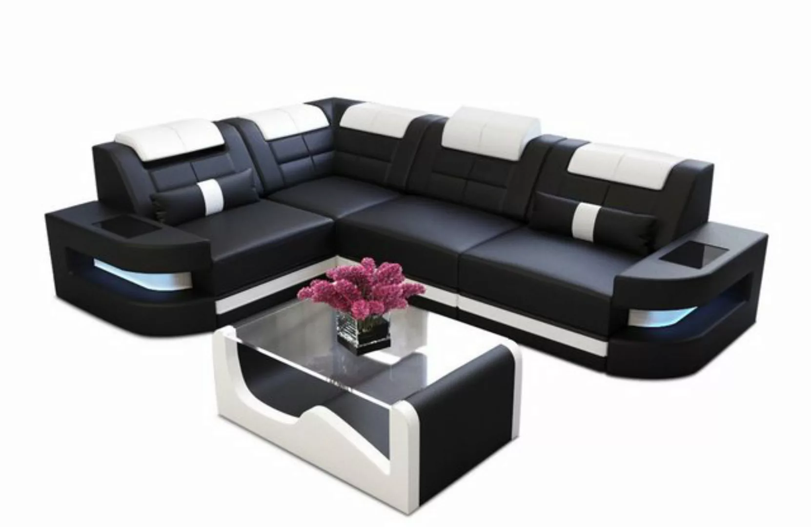 Sofa Dreams Ecksofa Leder Sofa Ledercouch Como L Form Ledersofa, Couch, mit günstig online kaufen