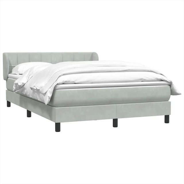 vidaXL Bett Boxspringbett mit Matratze Hellgrau 160x210 cm Samt günstig online kaufen