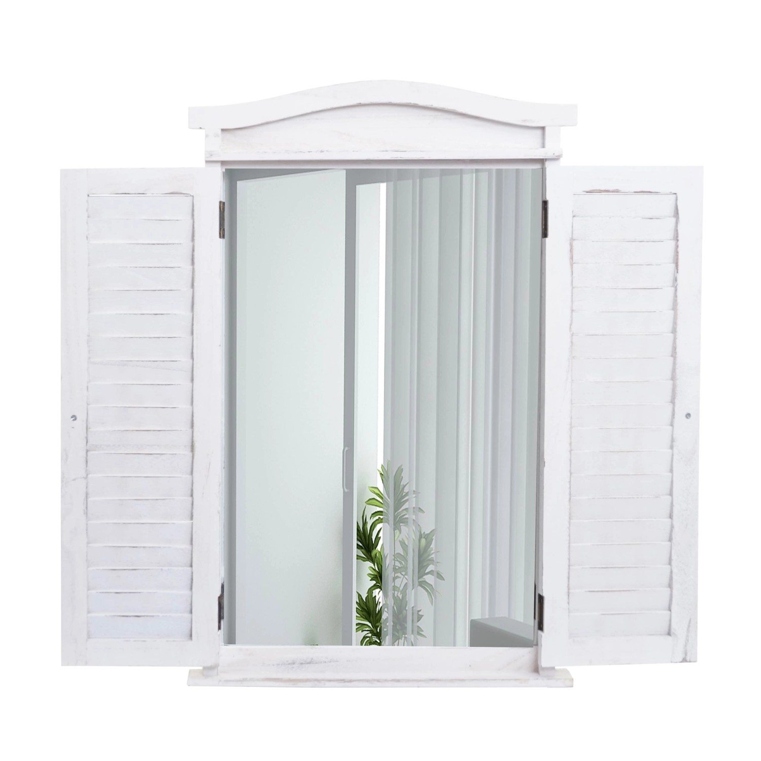 MCW Wandspiegel mit Fensterläden Shabby Weiß günstig online kaufen