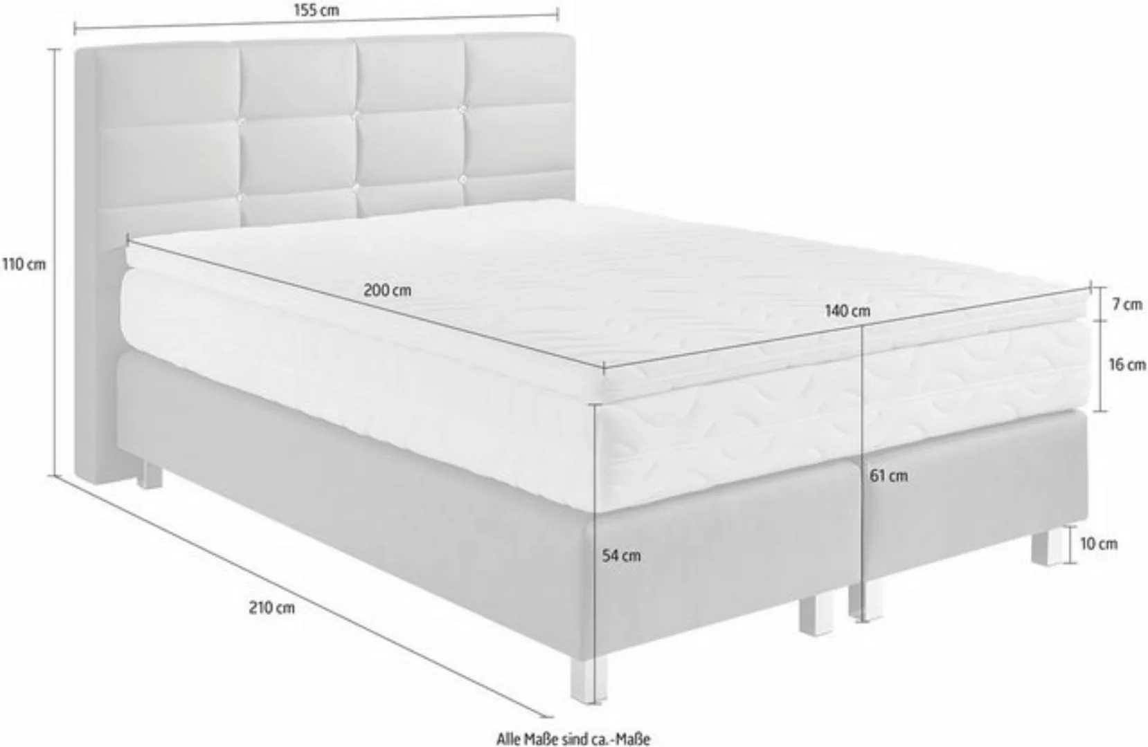 Westfalia Schlafkomfort Boxspringbett, mit Knöpfen in Kristalloptik, wahlwe günstig online kaufen