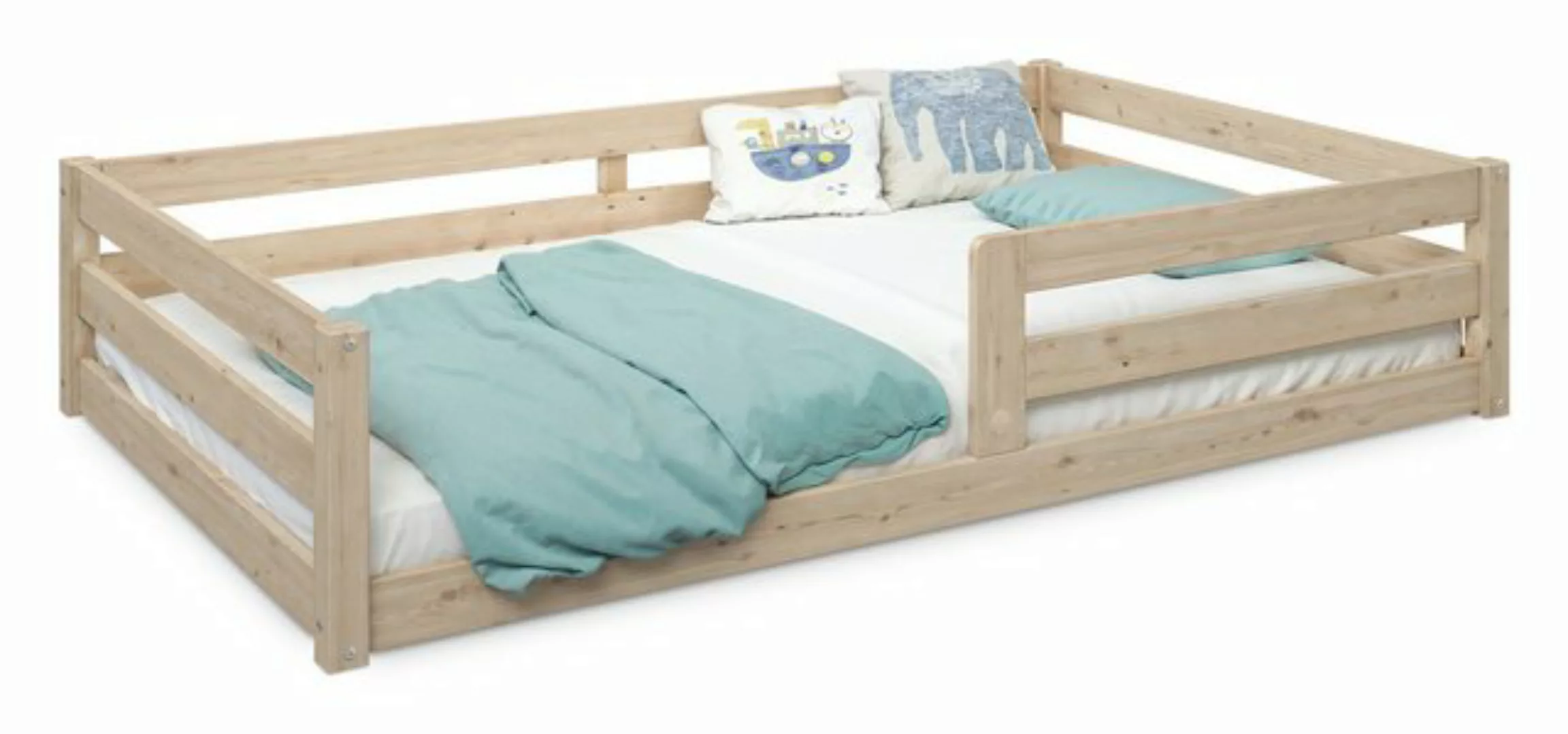 Ehrenkind Kinderbett Bodenbett 90x200 und 120x200 mit Rausfallschutz in Nat günstig online kaufen