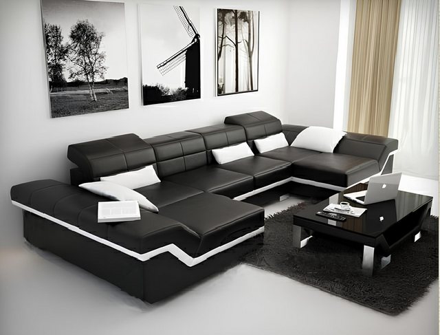 Xlmoebel Ecksofa Neues Polstermöbel-Set aus Leder in XXL-Größe mit Ecksofa günstig online kaufen