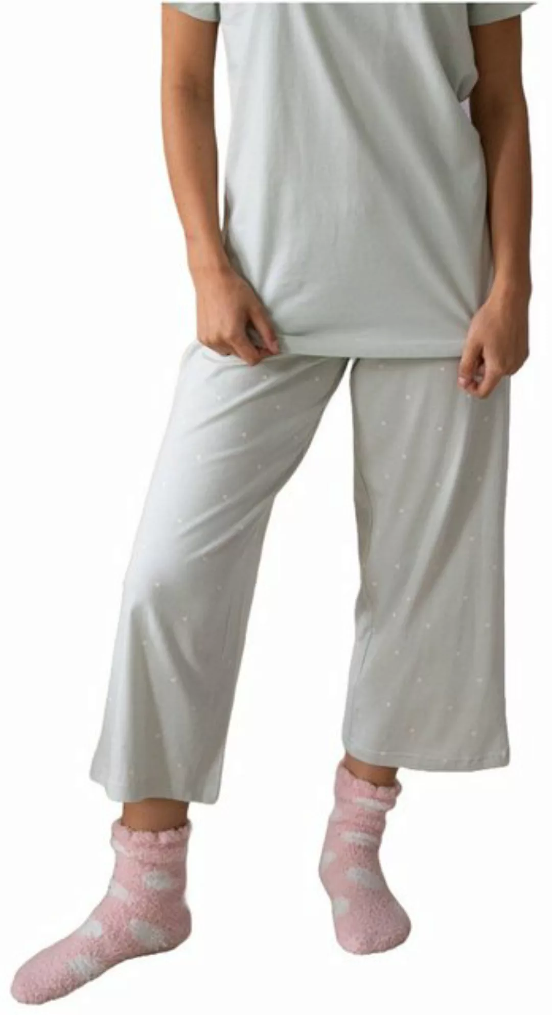 By Louise Pyjamahose Damen Caprihose (1-tlg) Baumwolle günstig online kaufen