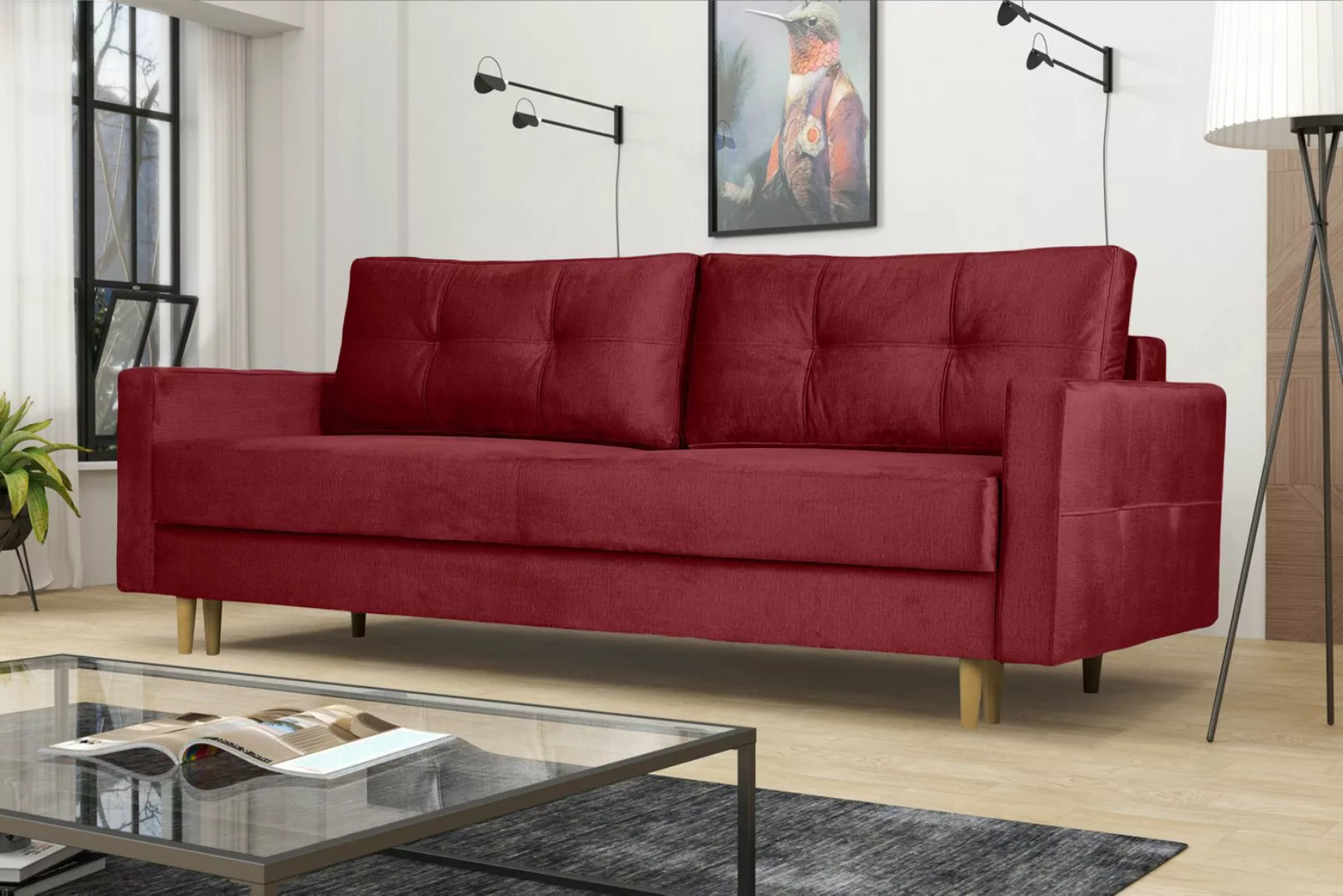 Kaiser Möbel Sofa Modernes Sofa Floro - 3-Sitzer mit Schlaffunktion günstig online kaufen