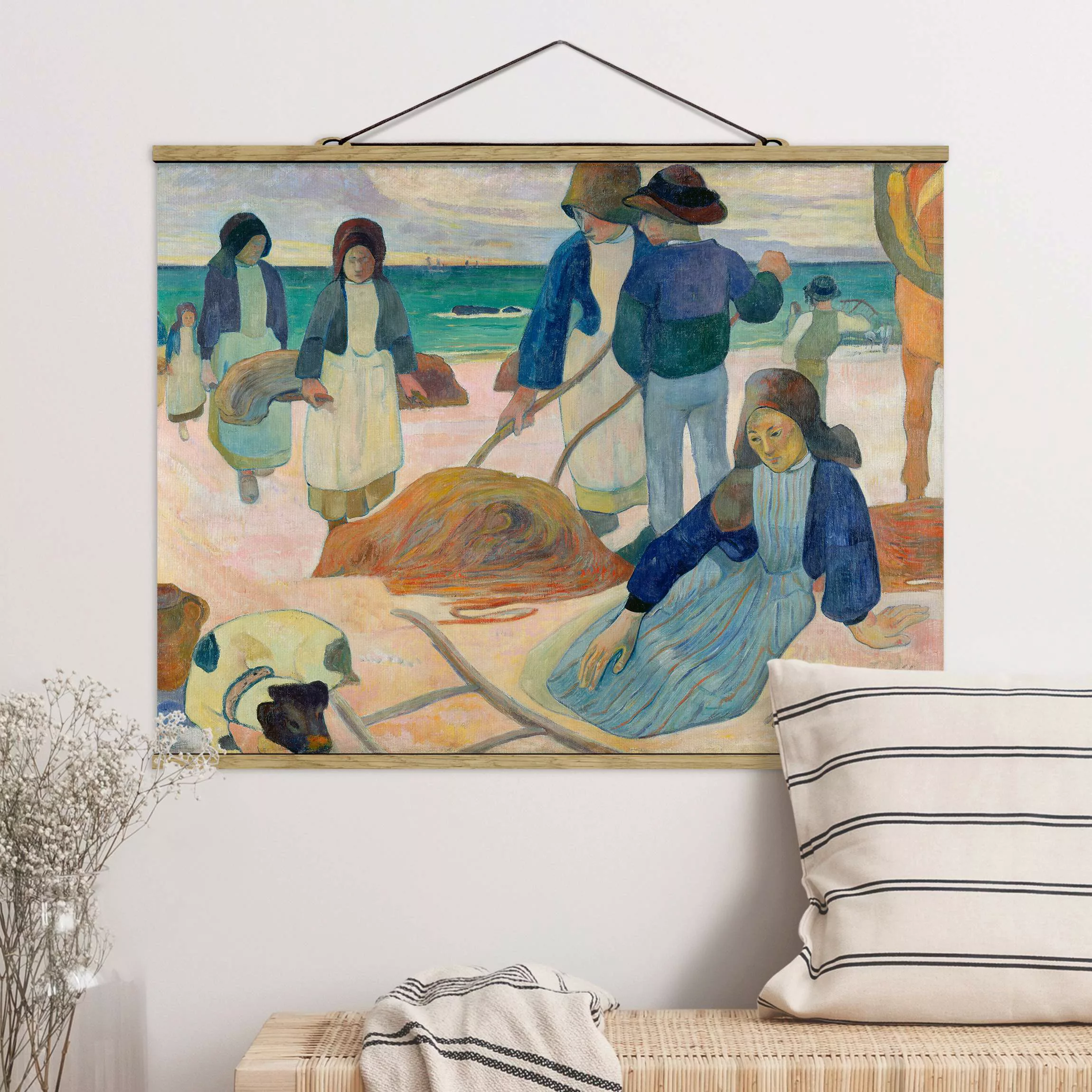 Stoffbild Kunstdruck mit Posterleisten - Querformat Paul Gauguin - Tangsamm günstig online kaufen