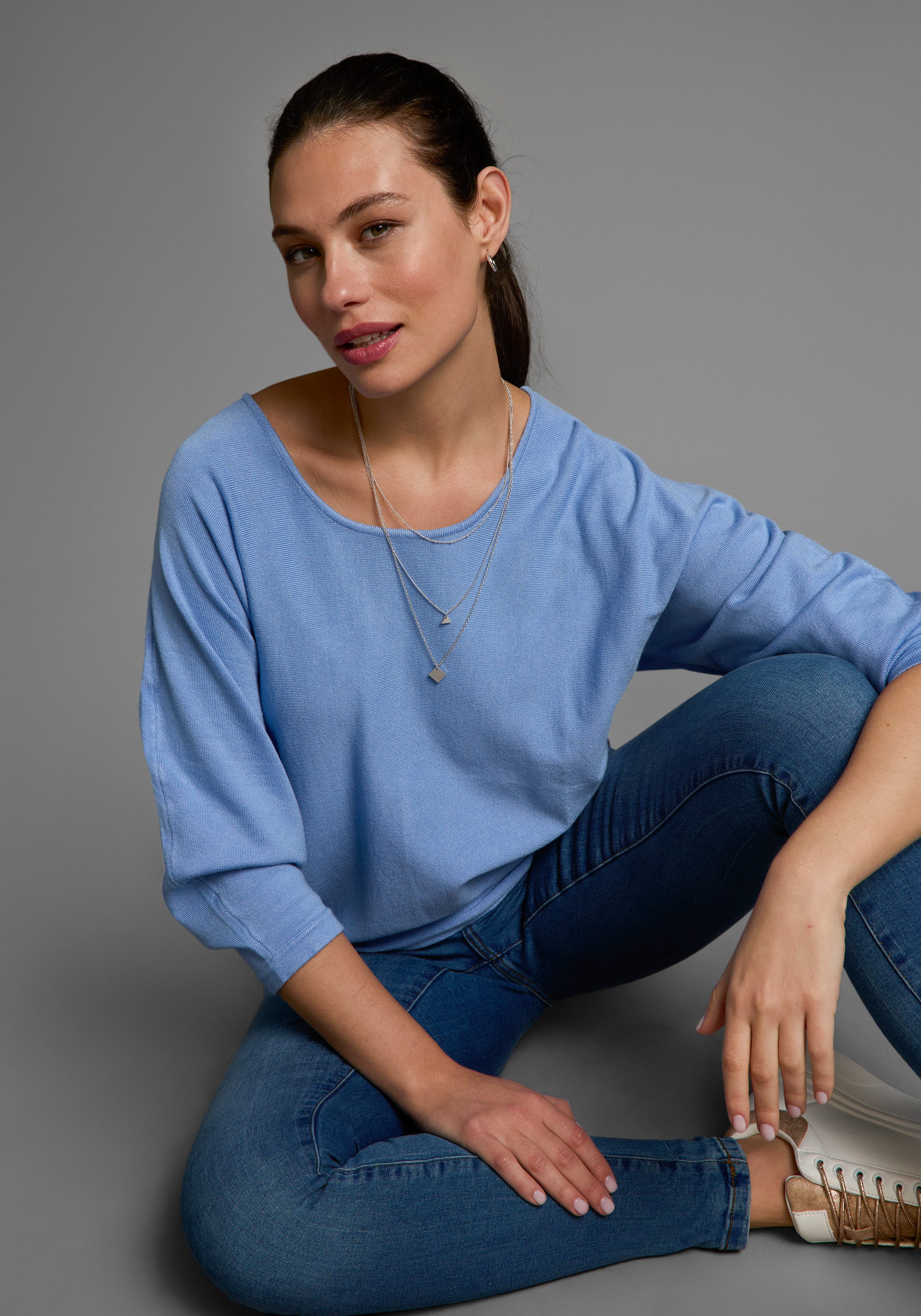 Laura Scott Fledermauspullover mit 3/4 Ärmel günstig online kaufen