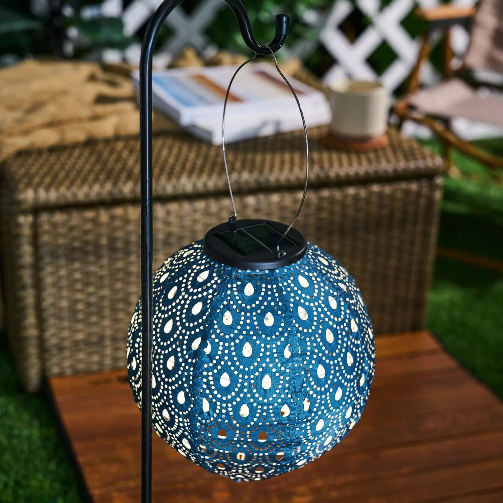 Pauleen LED Solarleuchte "Sunshine Charm Lampion Solar blau Tyvek Vlies", 1 günstig online kaufen