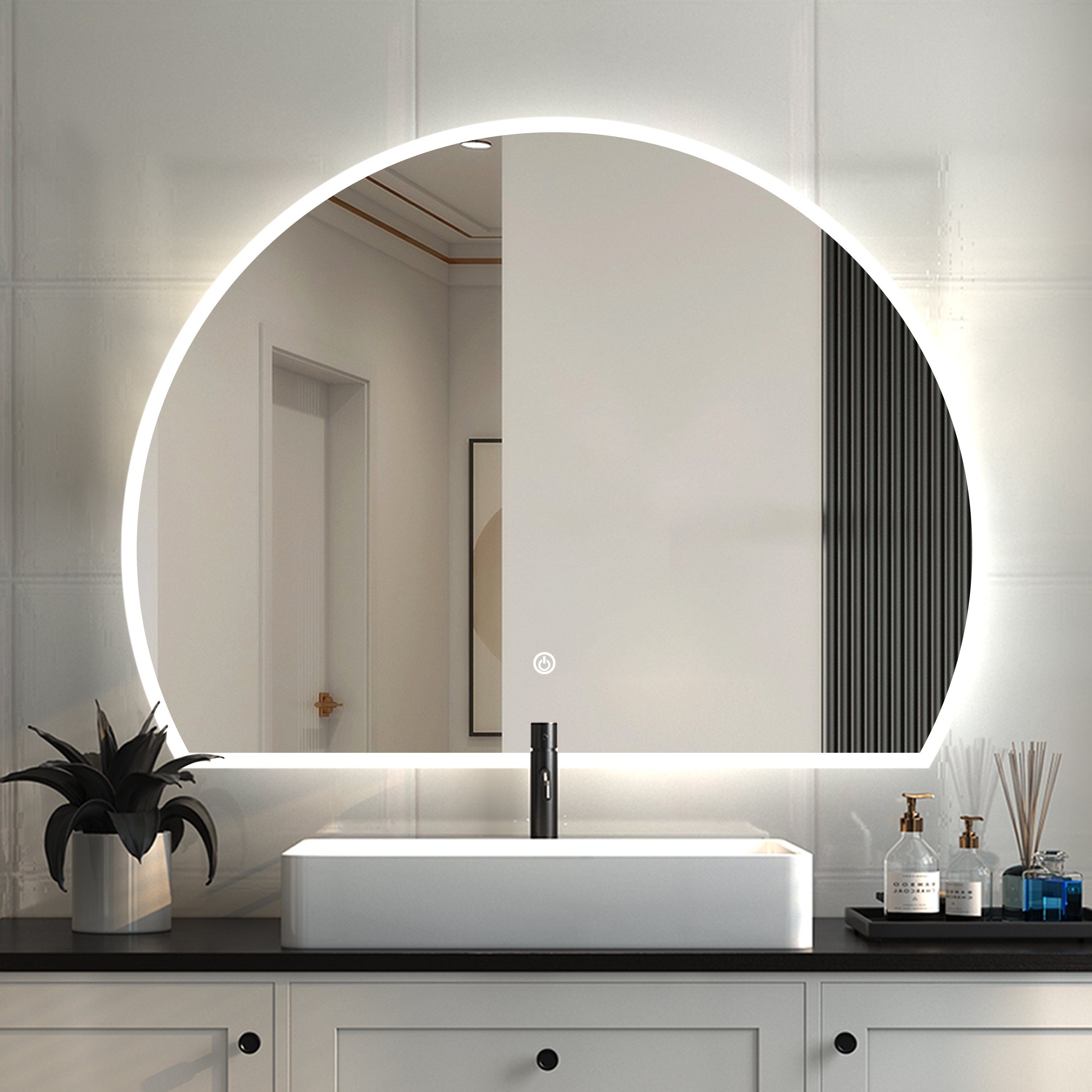 duschspa Badspiegel LED Badspiegel Halbrund Spiegel günstig online kaufen