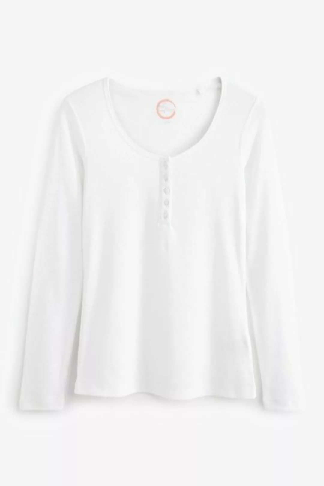 Next Langarmshirt Geripptes Henley-Shirt (1-tlg) günstig online kaufen