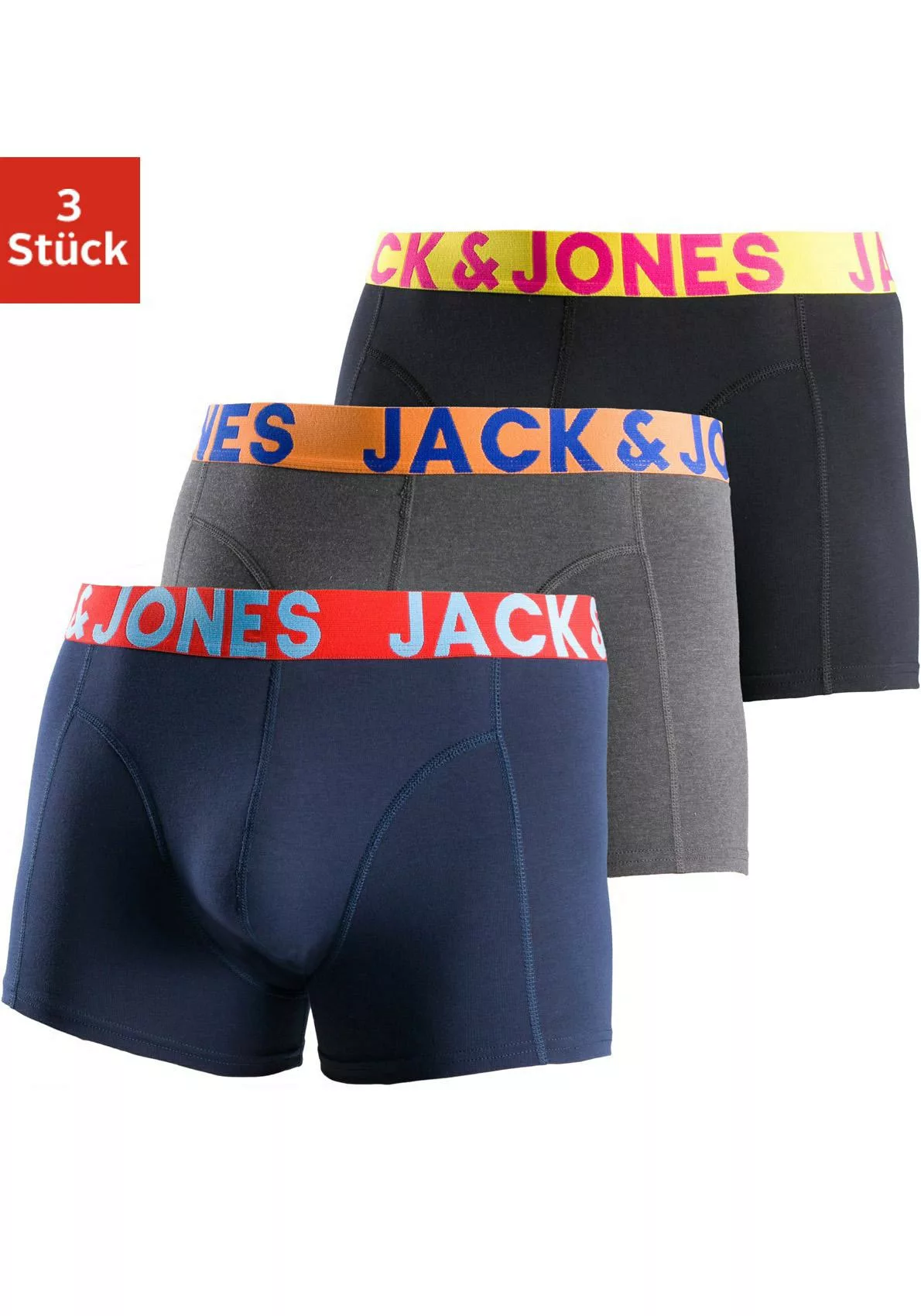 Jack & Jones Herren Boxershorts JACCRAZY SOLID TRUNKS 3er Pack günstig online kaufen