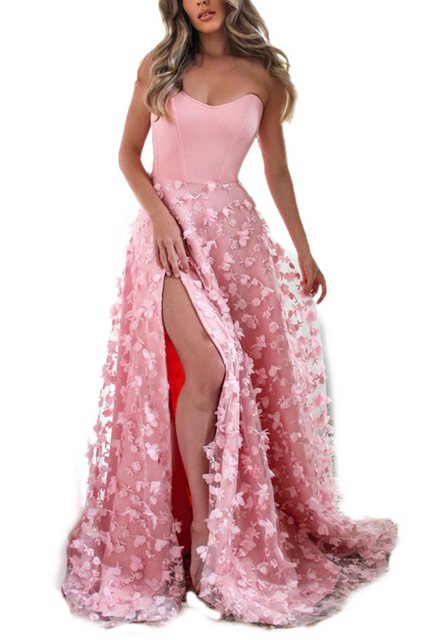 KIKI Abendkleid Bankett Kleid-Abendkleid Trägerloses Mesh-Schnürkleid mit S günstig online kaufen
