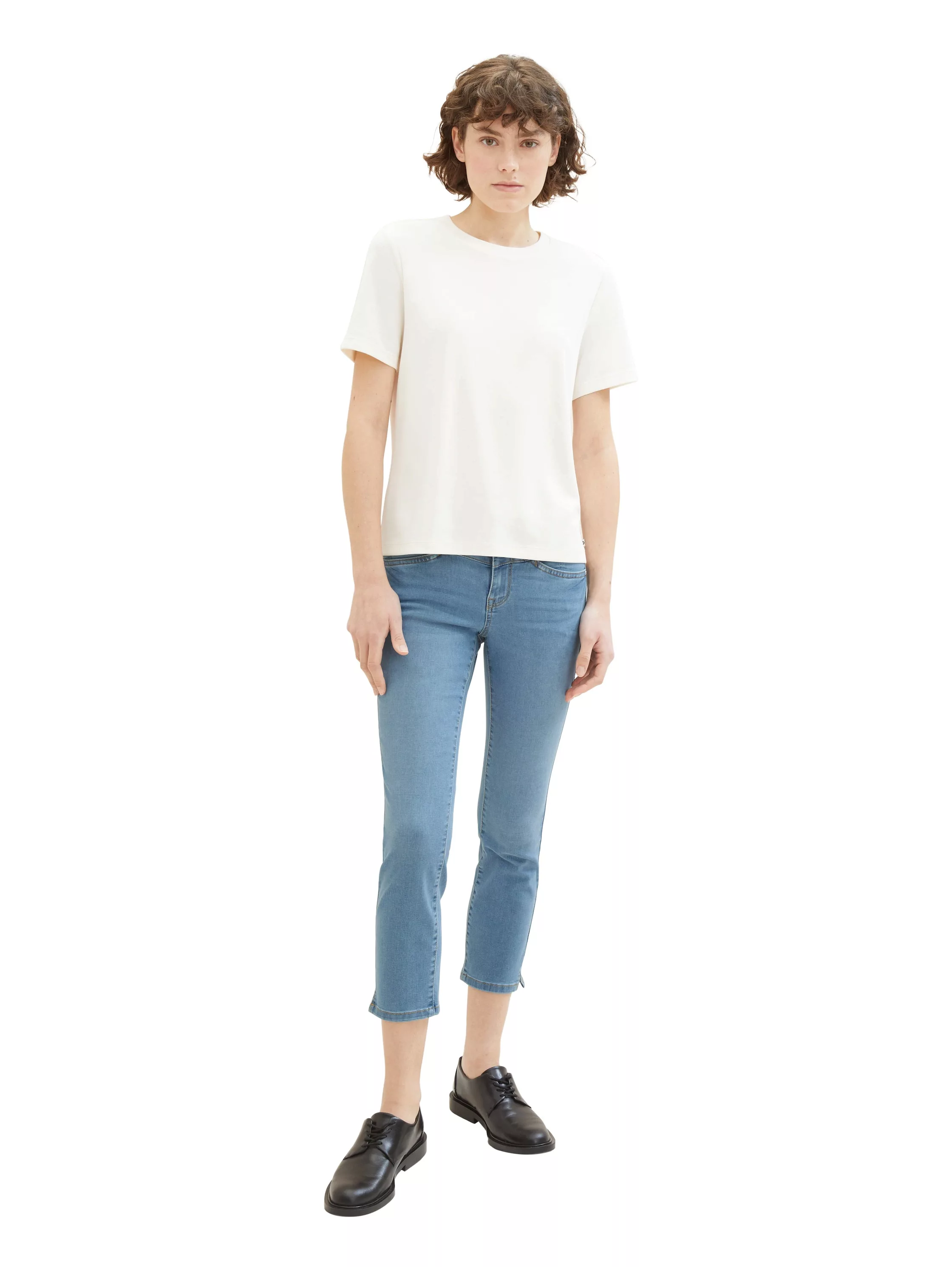 TOM TAILOR Regular-fit-Jeans Tom Tailor Alexa cropped, mid stone wash denim günstig online kaufen