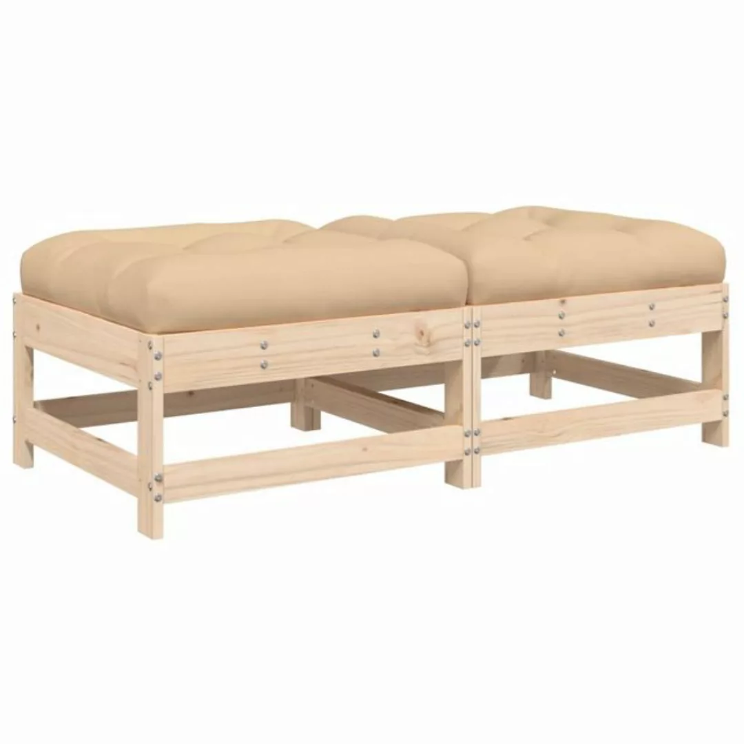 vidaXL Sofaelement Gartenhocker mit Kissen 2 Stk. Massivholz Kiefer (1 St) günstig online kaufen