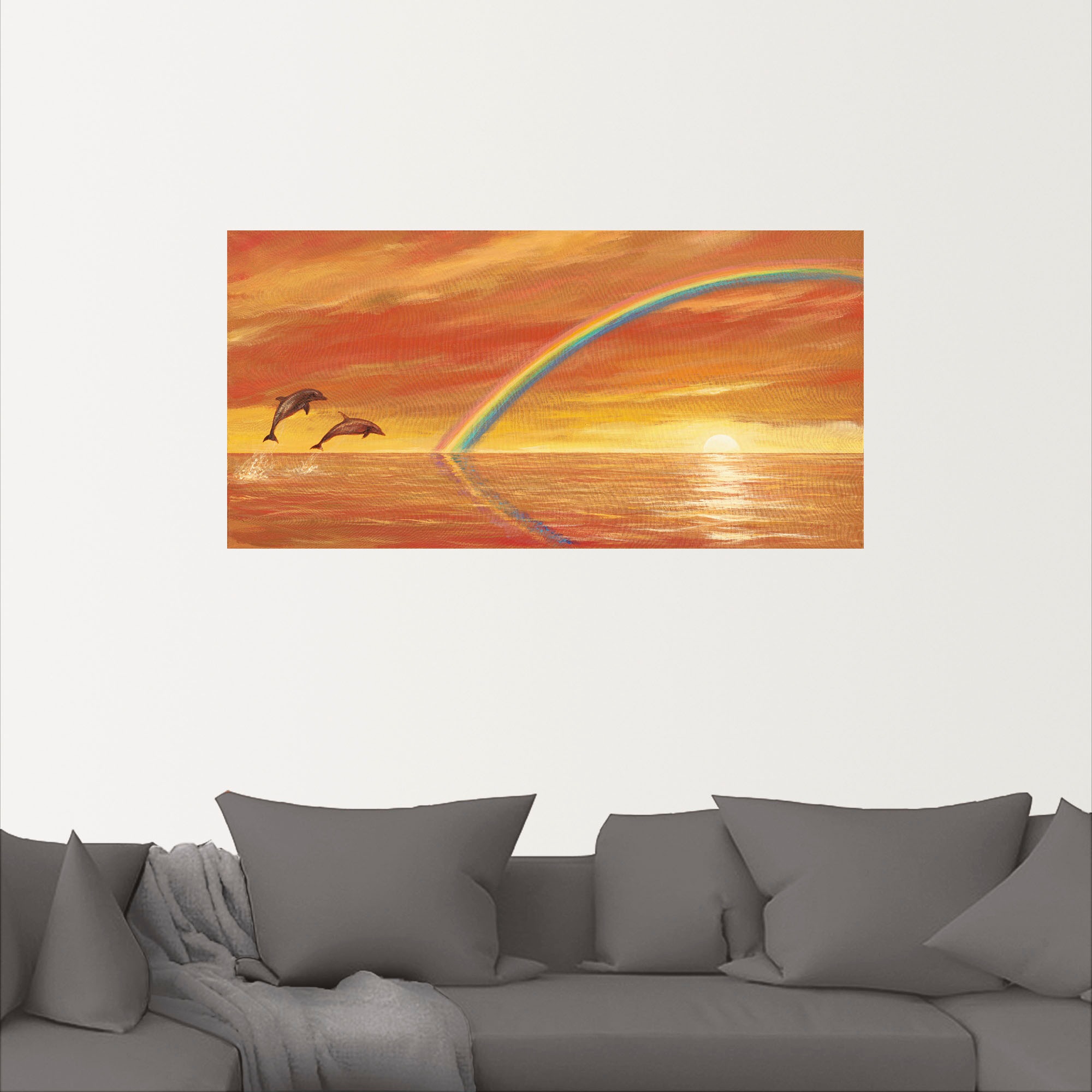 Artland Wandbild "Regenbogen über dem Meer", Wassertiere, (1 St.), als Alub günstig online kaufen