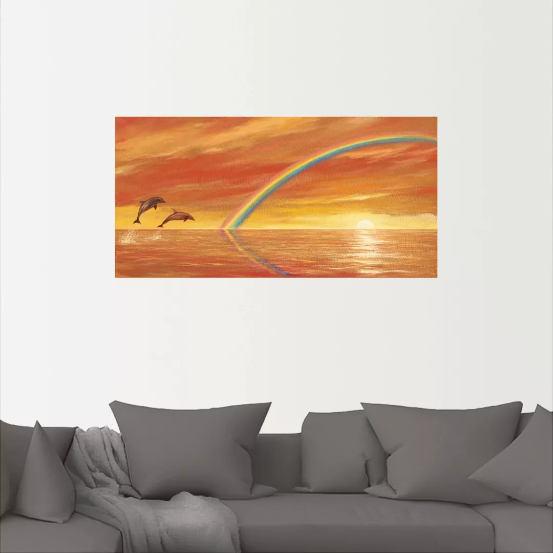 Artland Wandbild »Regenbogen über dem Meer«, Wassertiere, (1 St.), als Alub günstig online kaufen