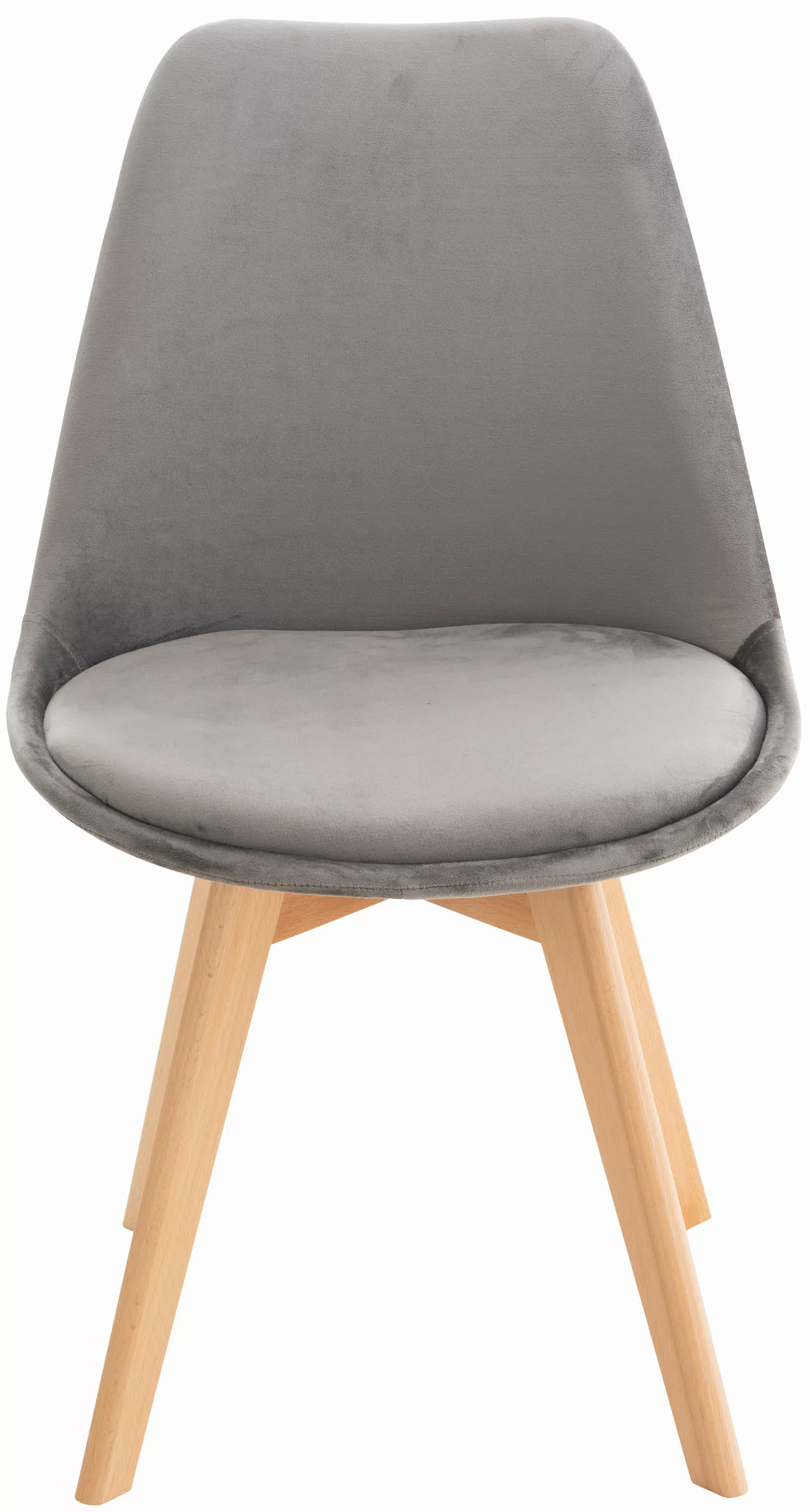 4er Set Stuhl Linares Samt Grau günstig online kaufen