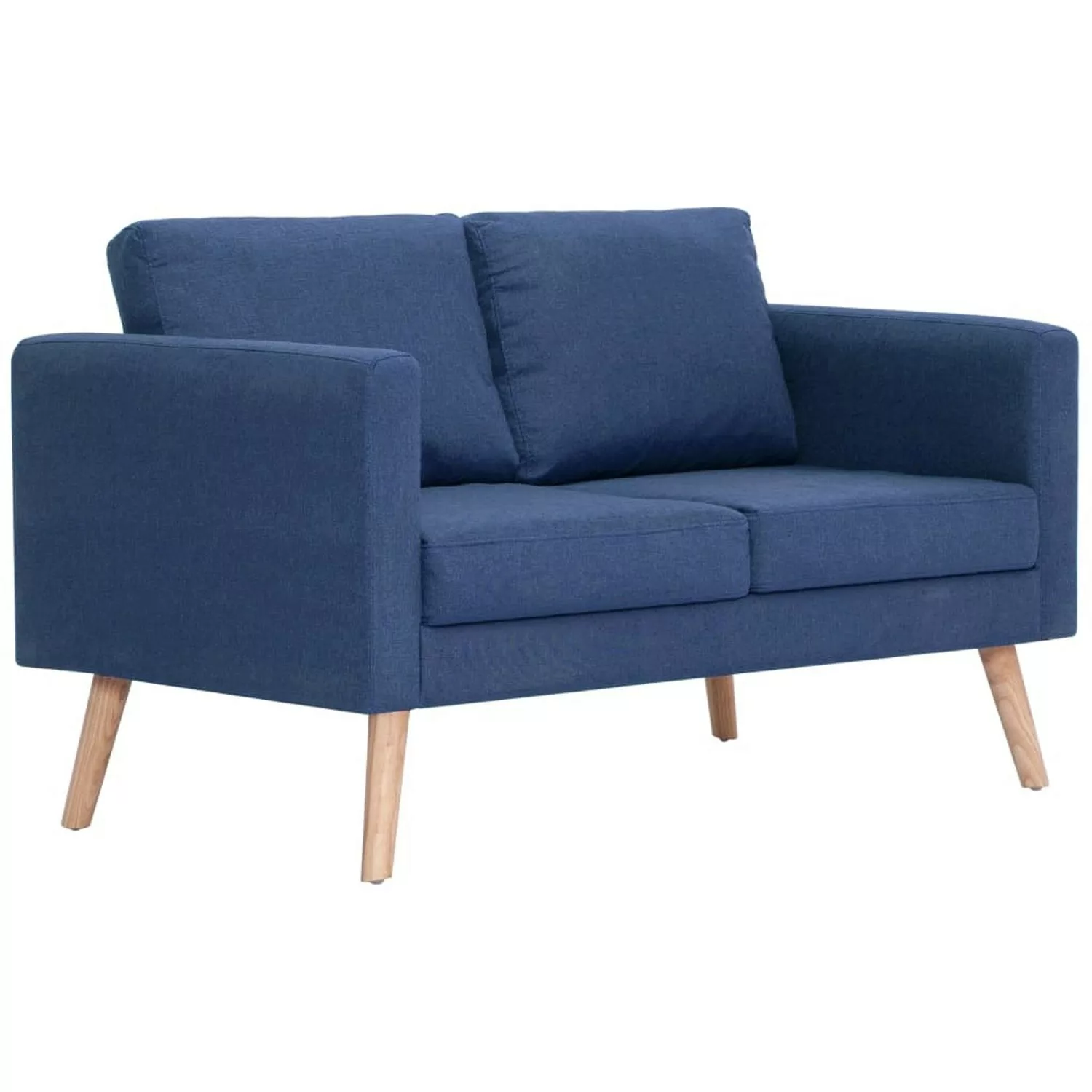 vidaXL Sofa 2-Sitzer-Sofa Stoff Blau Couch günstig online kaufen