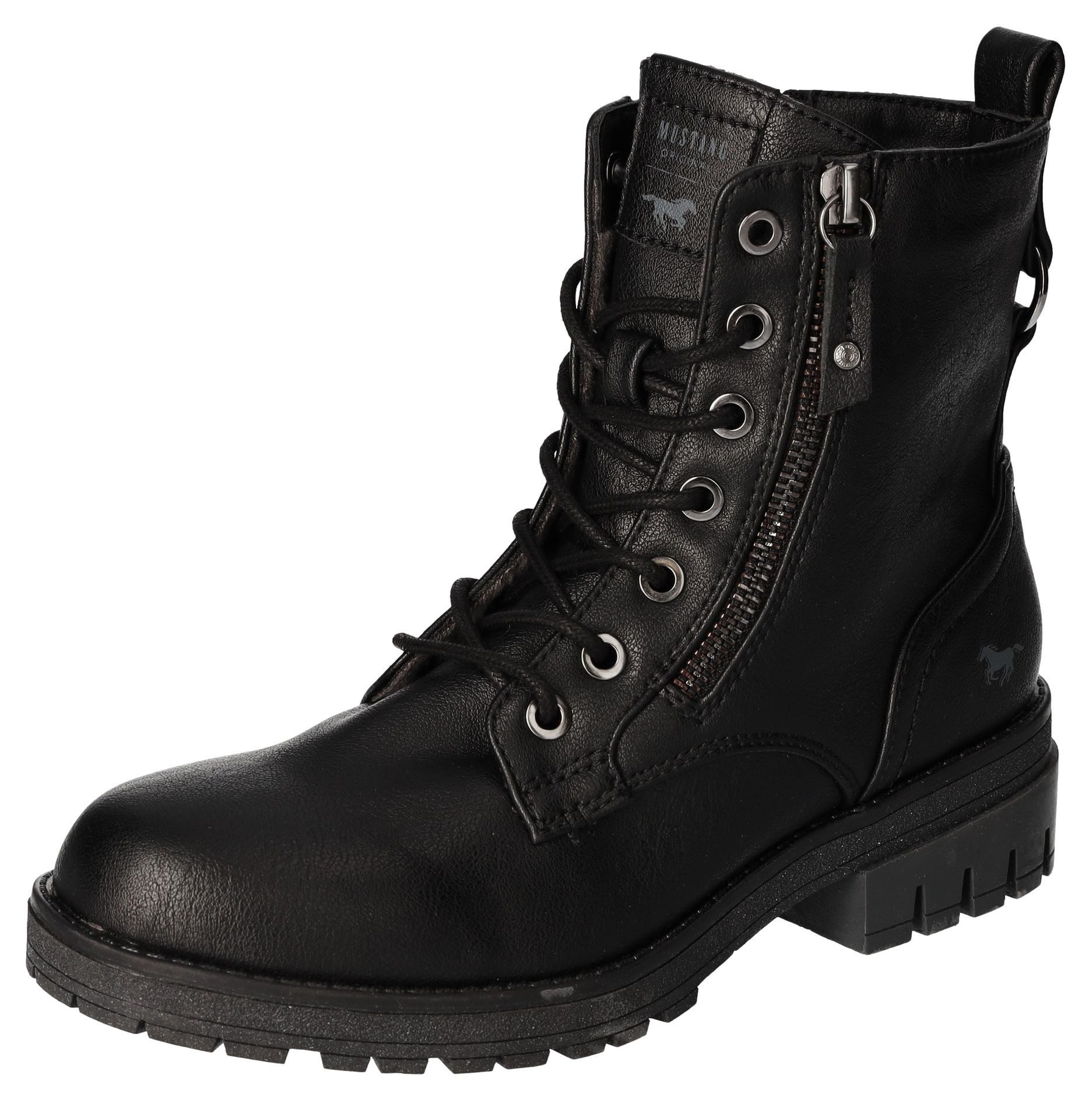 Mustang Shoes Schnürboots, Schnürstiefelette, Blockabsatz, mit günstig online kaufen