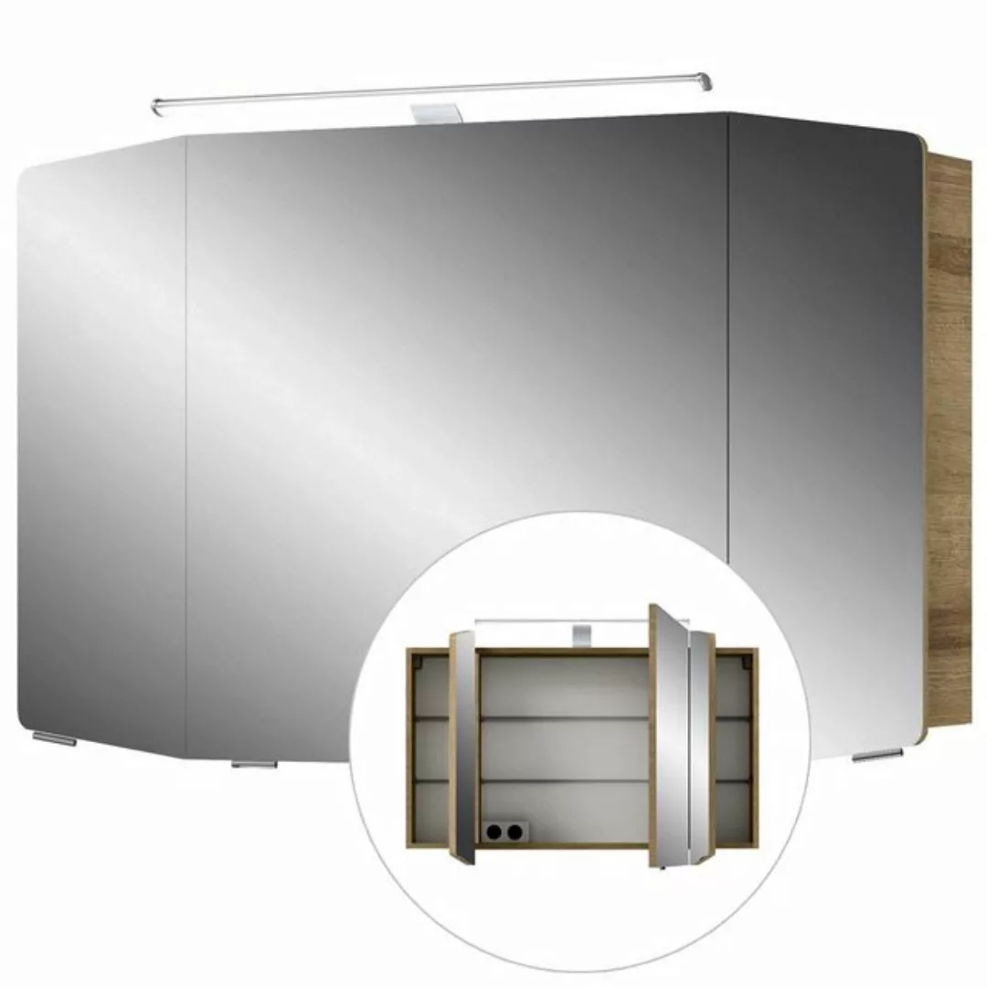 Lomadox Badezimmer Spiegelschrank 100cm CERVIA-66 in weiß mit LED-Beleuchtu günstig online kaufen