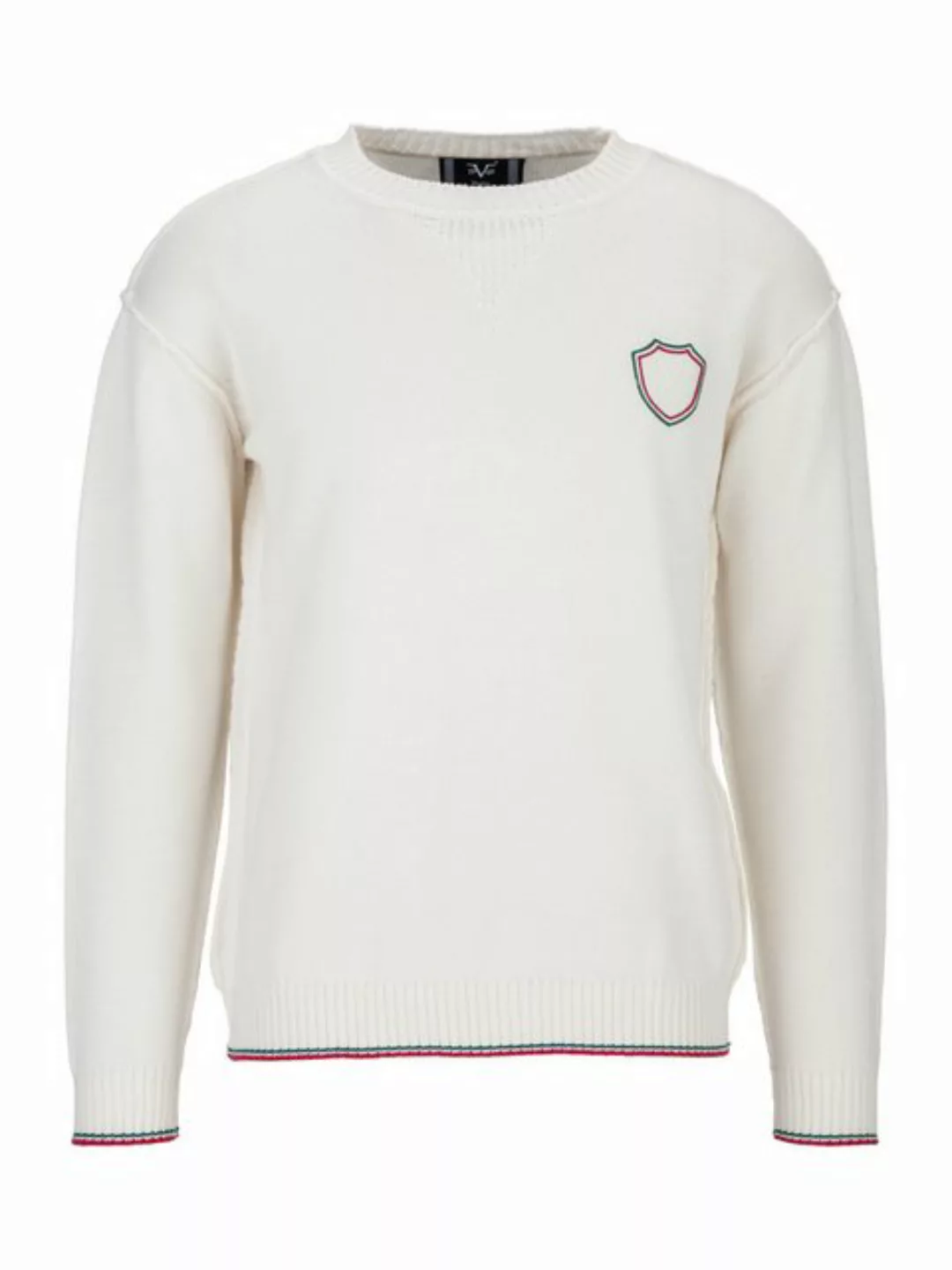 19V69 ITALIA Strickpullover KRIS Herren Pullover Basic mit Logopatch aus ko günstig online kaufen