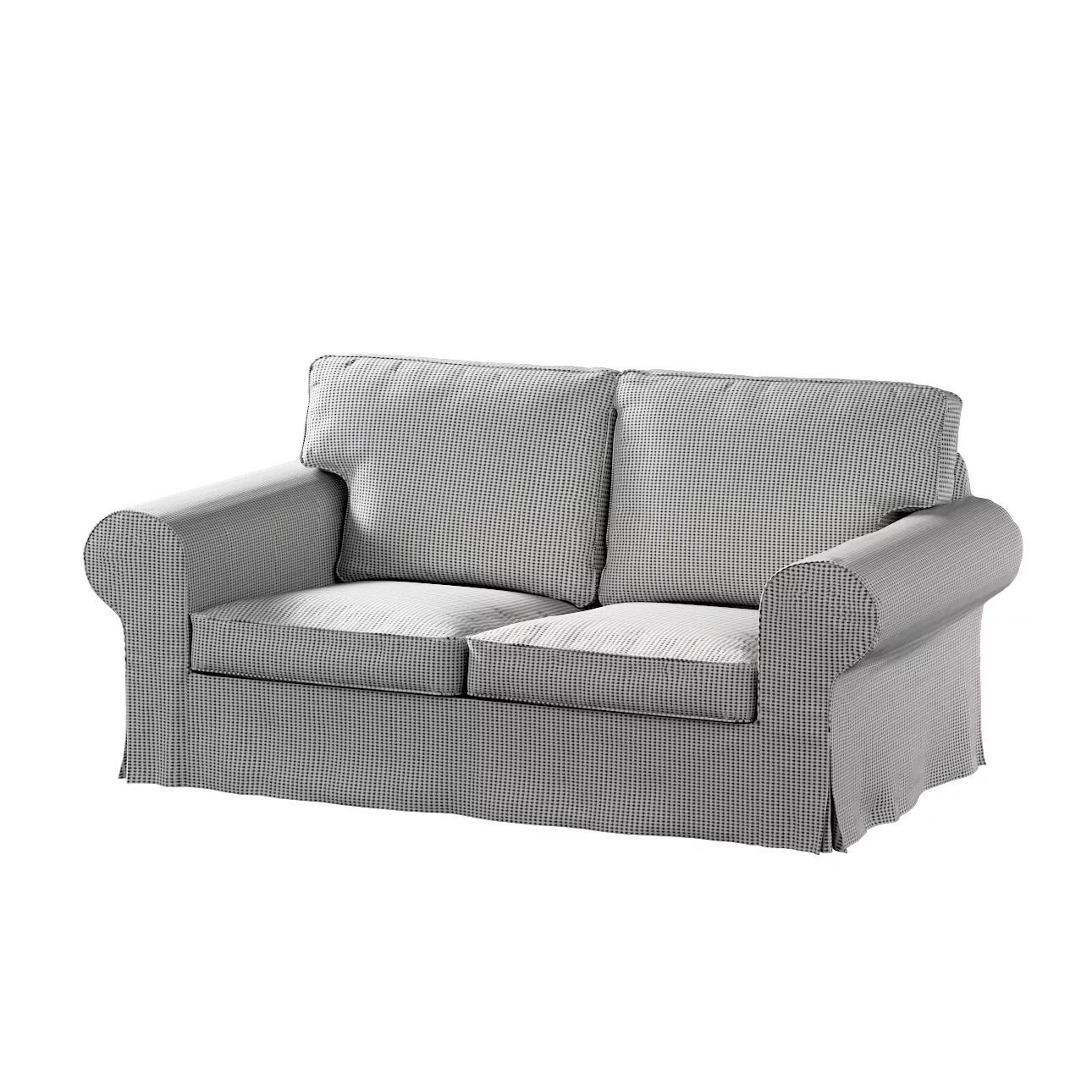 Bezug für Ektorp 2-Sitzer Sofa nicht ausklappbar, schwarz-beige, Sofabezug günstig online kaufen