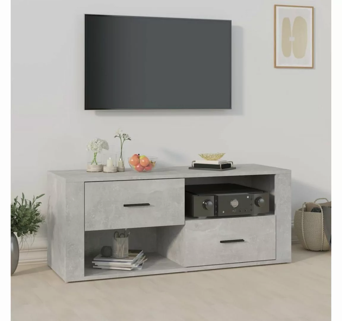 vidaXL TV-Schrank TV-Schrank Betongrau 100x35x40 cm Holzwerkstoff (1-St) günstig online kaufen