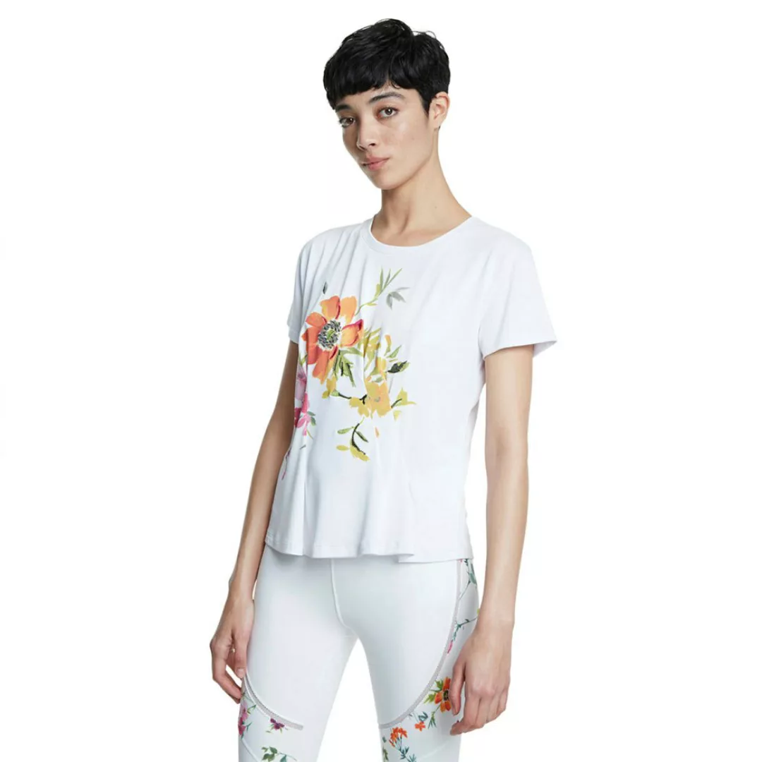 Desigual Front Pleats Gardens Kurzärmeliges T-shirt M White günstig online kaufen