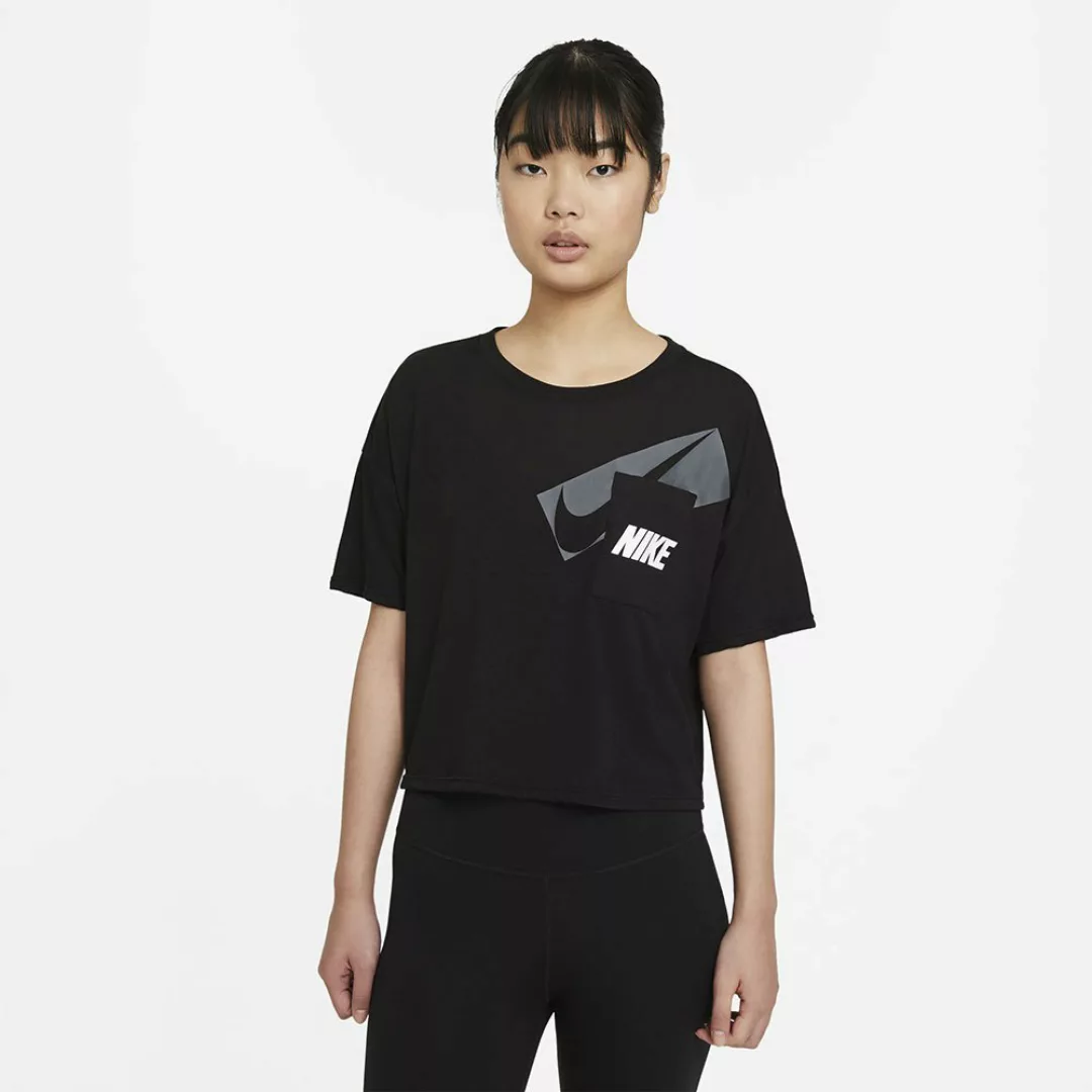 Nike Dri-fit Graphic Cropped Kurzarm T-shirt L Black / White günstig online kaufen